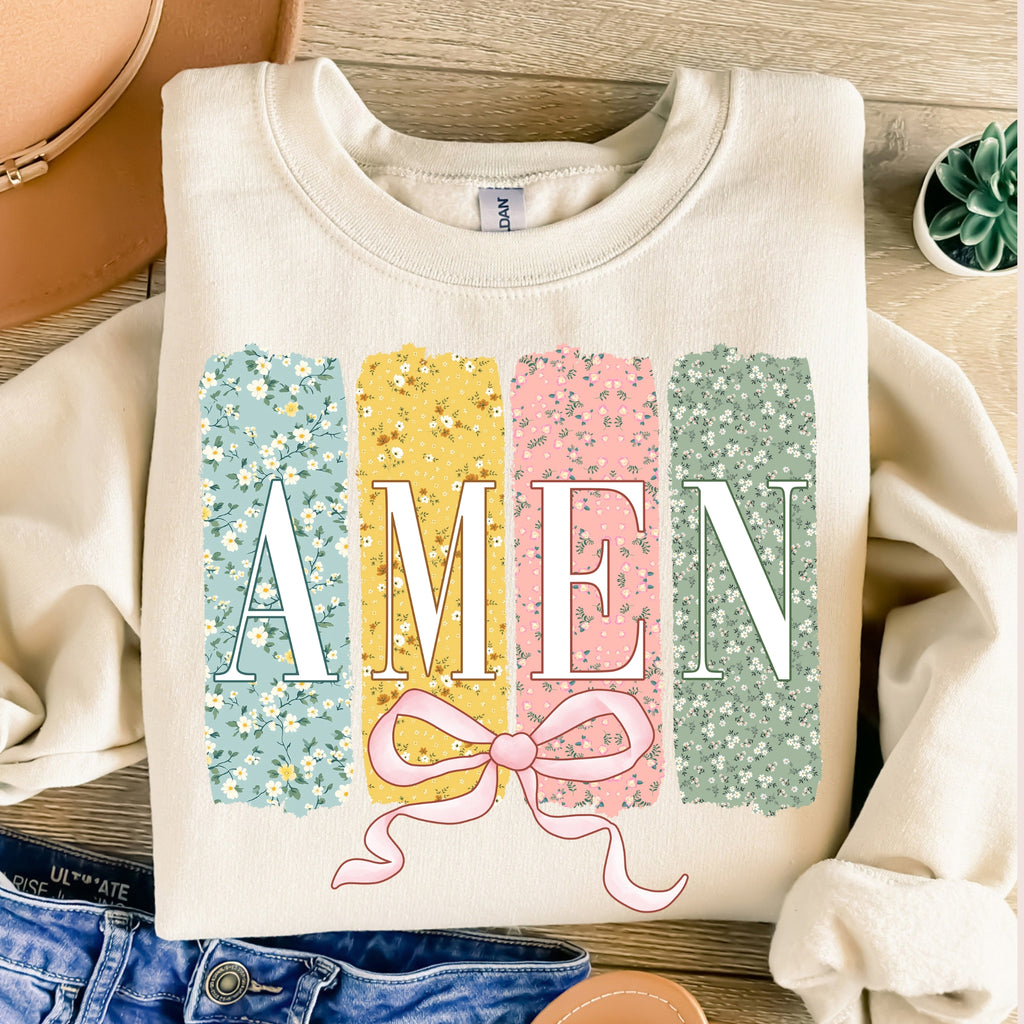 Floral Amen Brushstroke PNG