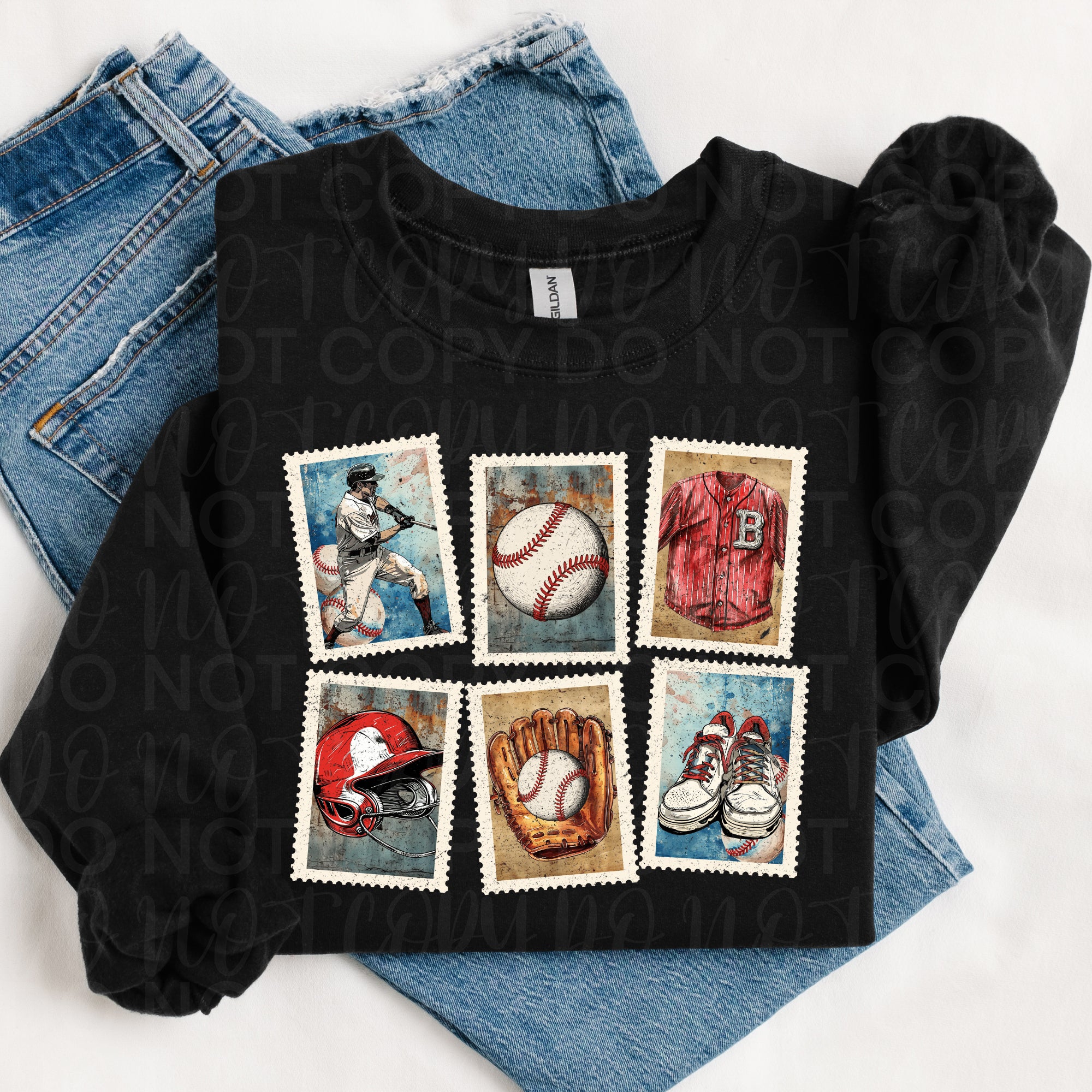 Vintage Baseball Stamps PNG