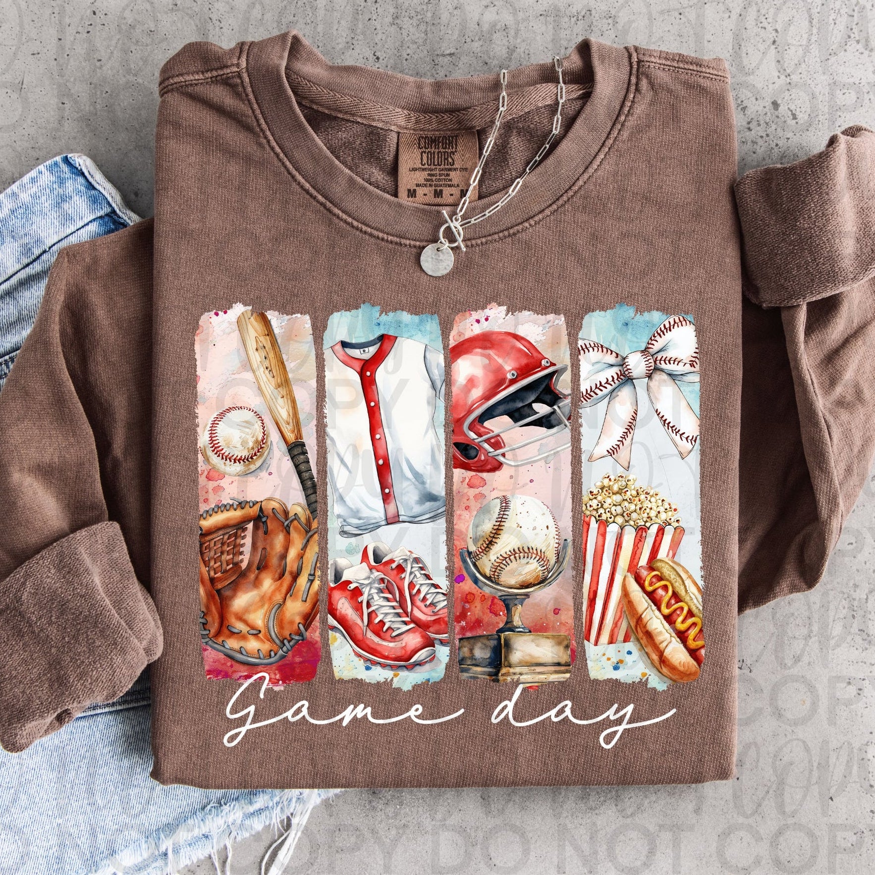 Game Day Baseball Brushstrokes PNG