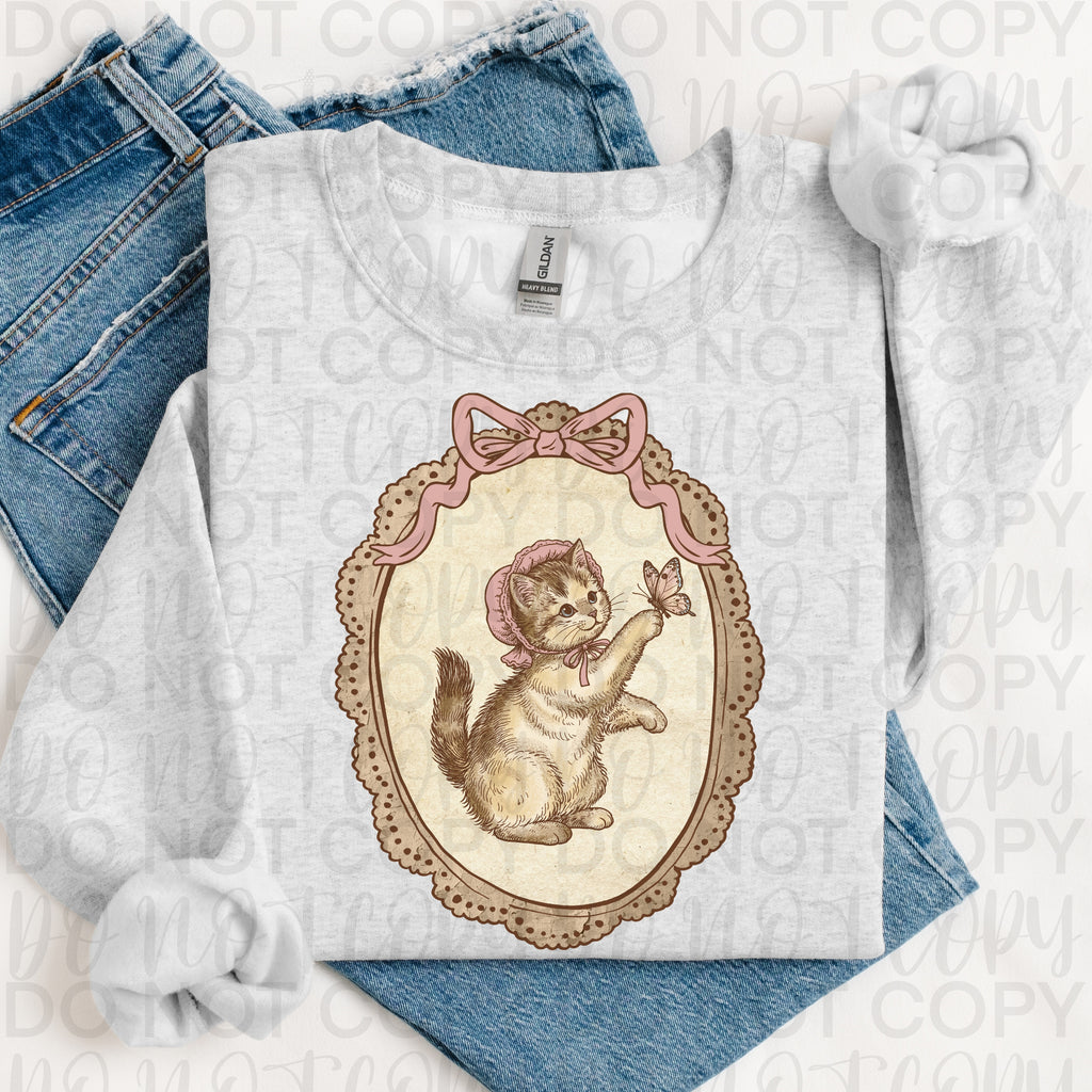 Vintage Farmhouse Cat Frame PNG