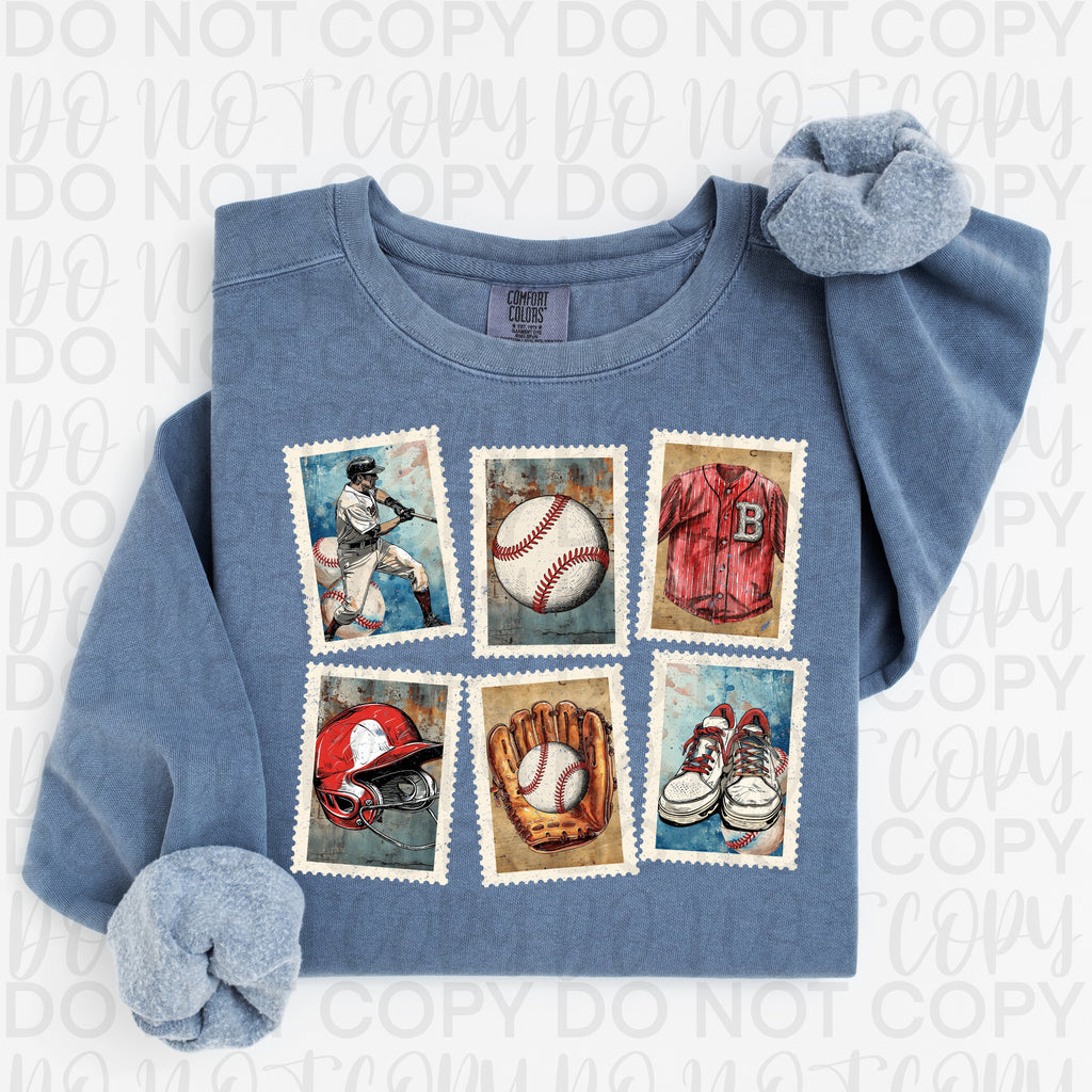 Vintage Baseball Stamps PNG