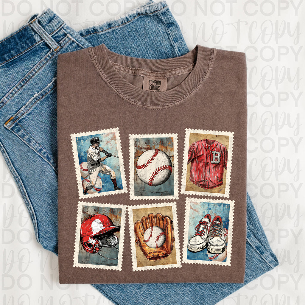 Vintage Baseball Stamps PNG