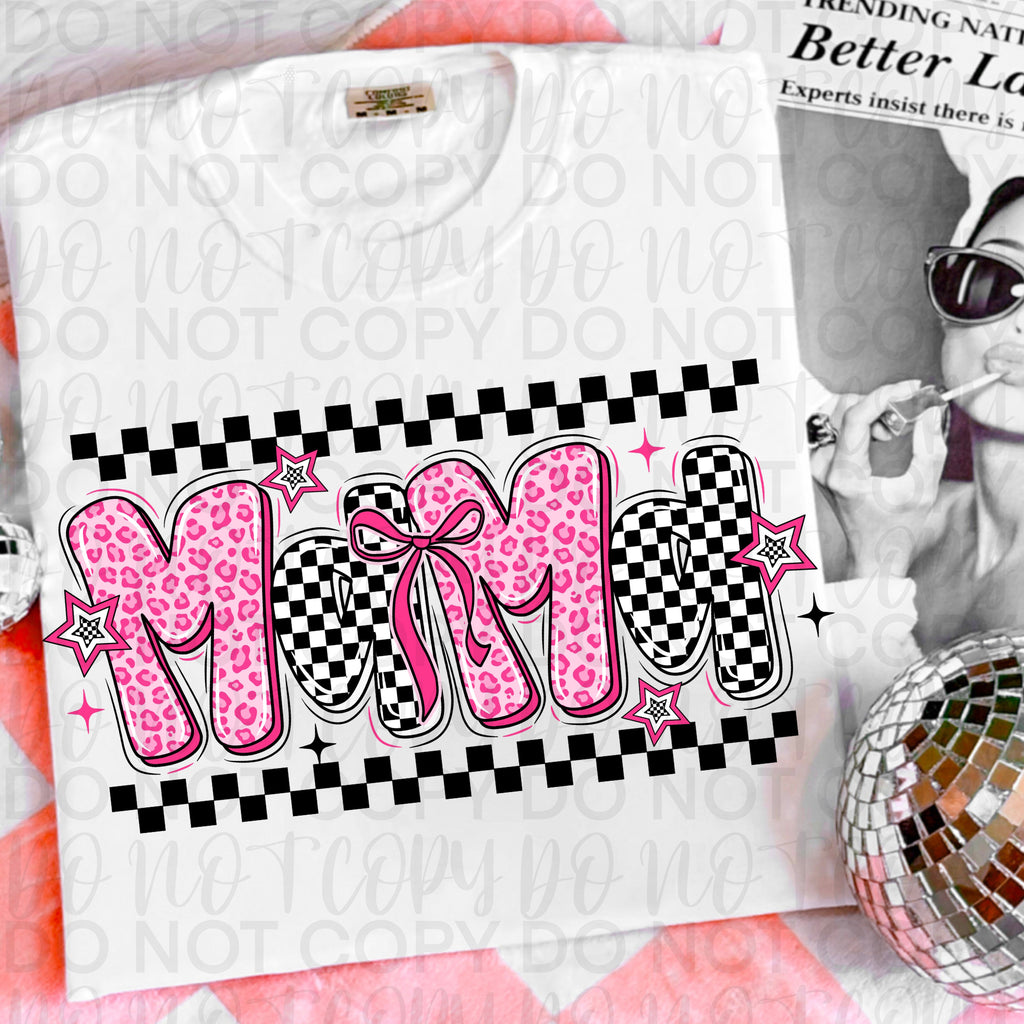 Retro Pink Mama PNG