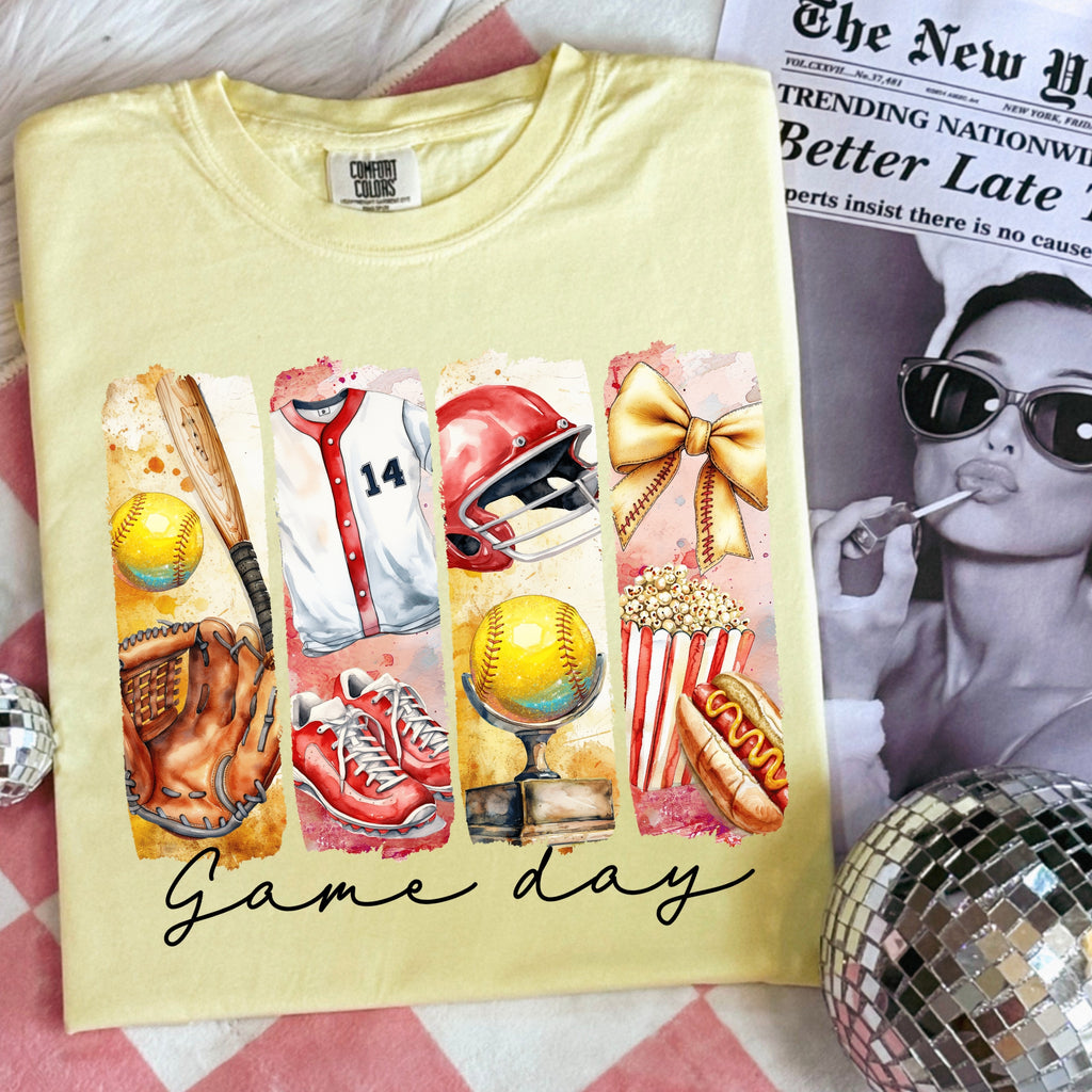 Game Day Softball Brushstrokes PNG