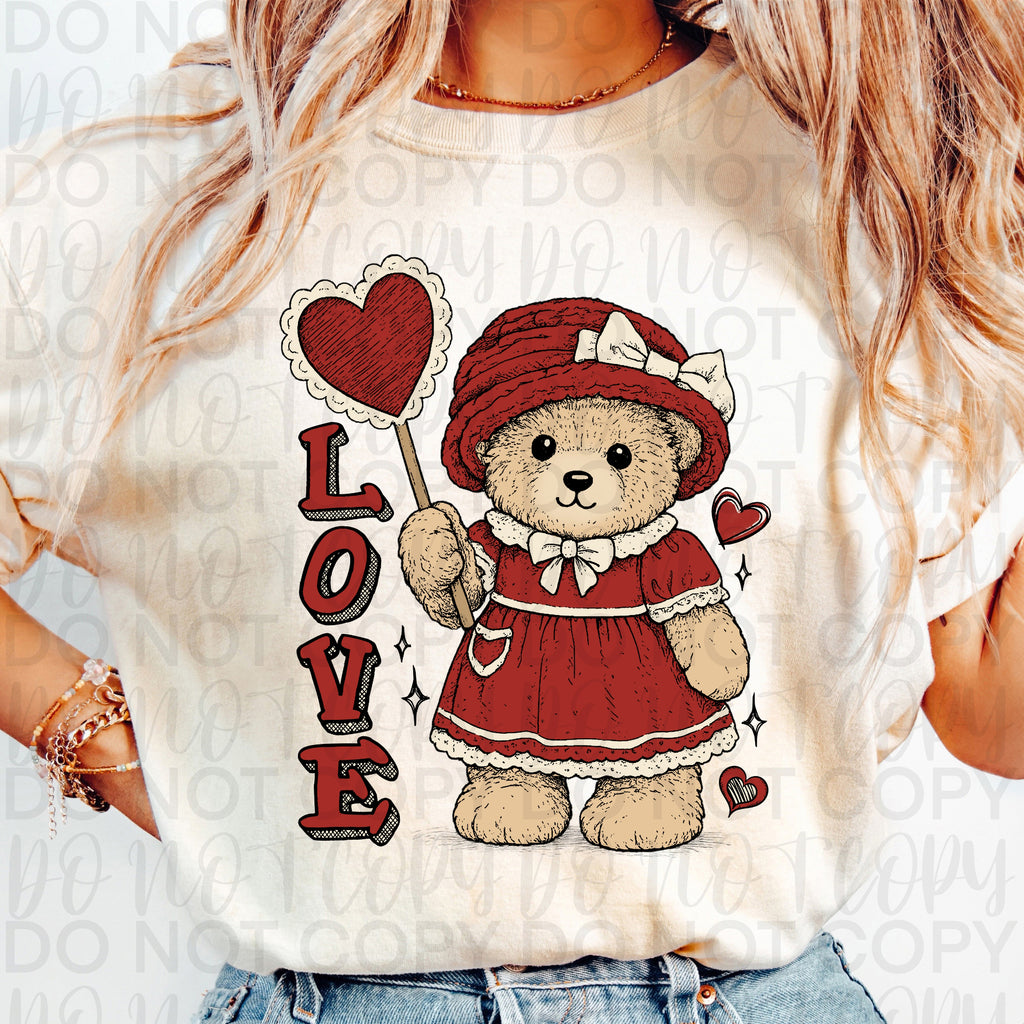 Vintage Love Granny Bear PNG