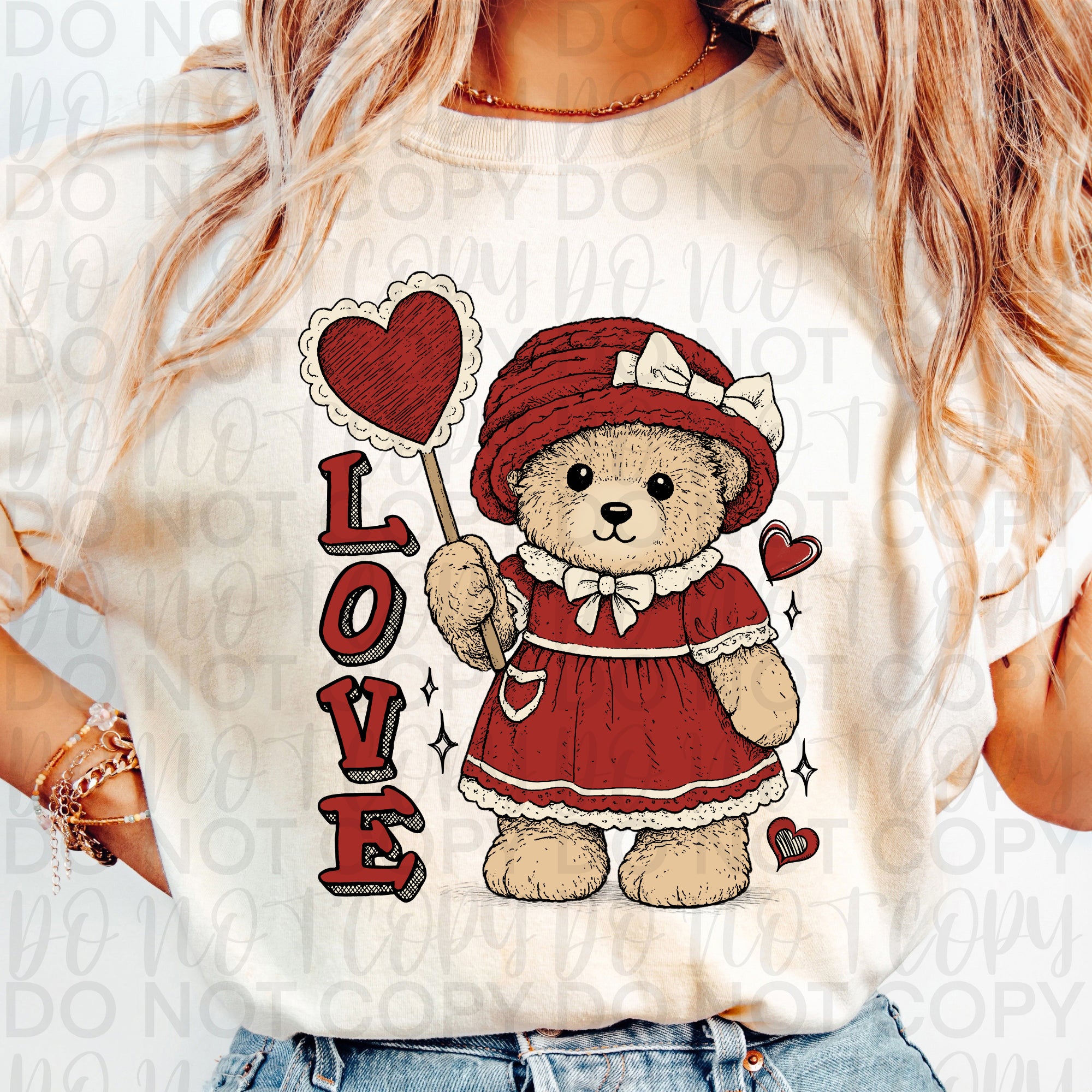 Vintage Love Granny Bear PNG