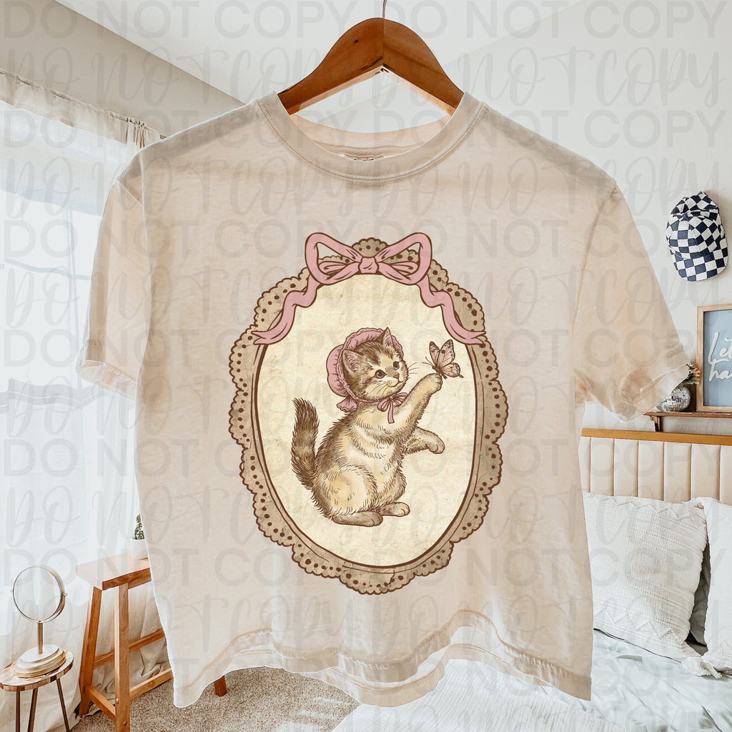 Vintage Farmhouse Cat Frame PNG