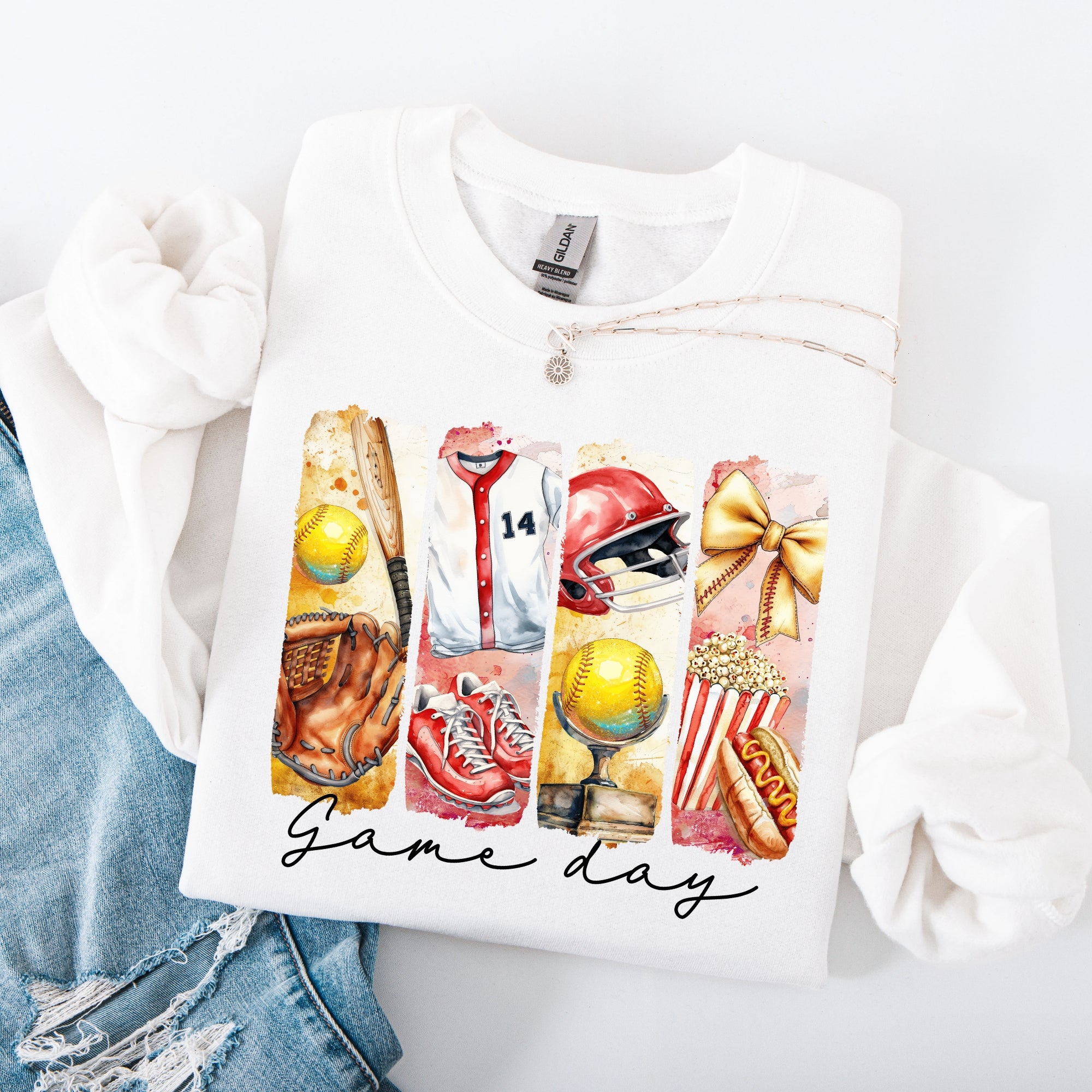 Game Day Softball Brushstrokes PNG