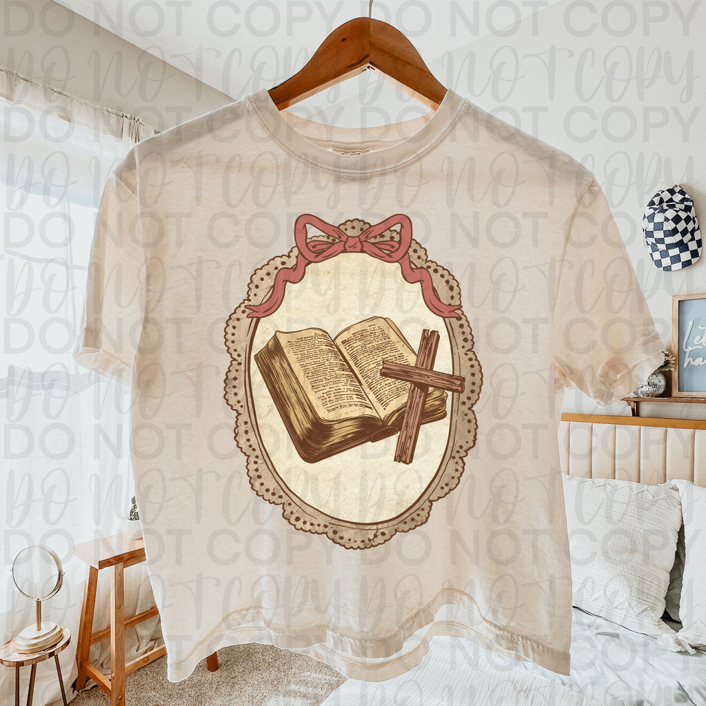 Vintage Bible and Cross PNG