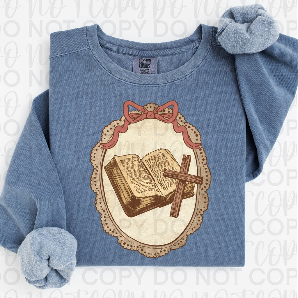 Vintage Bible and Cross PNG