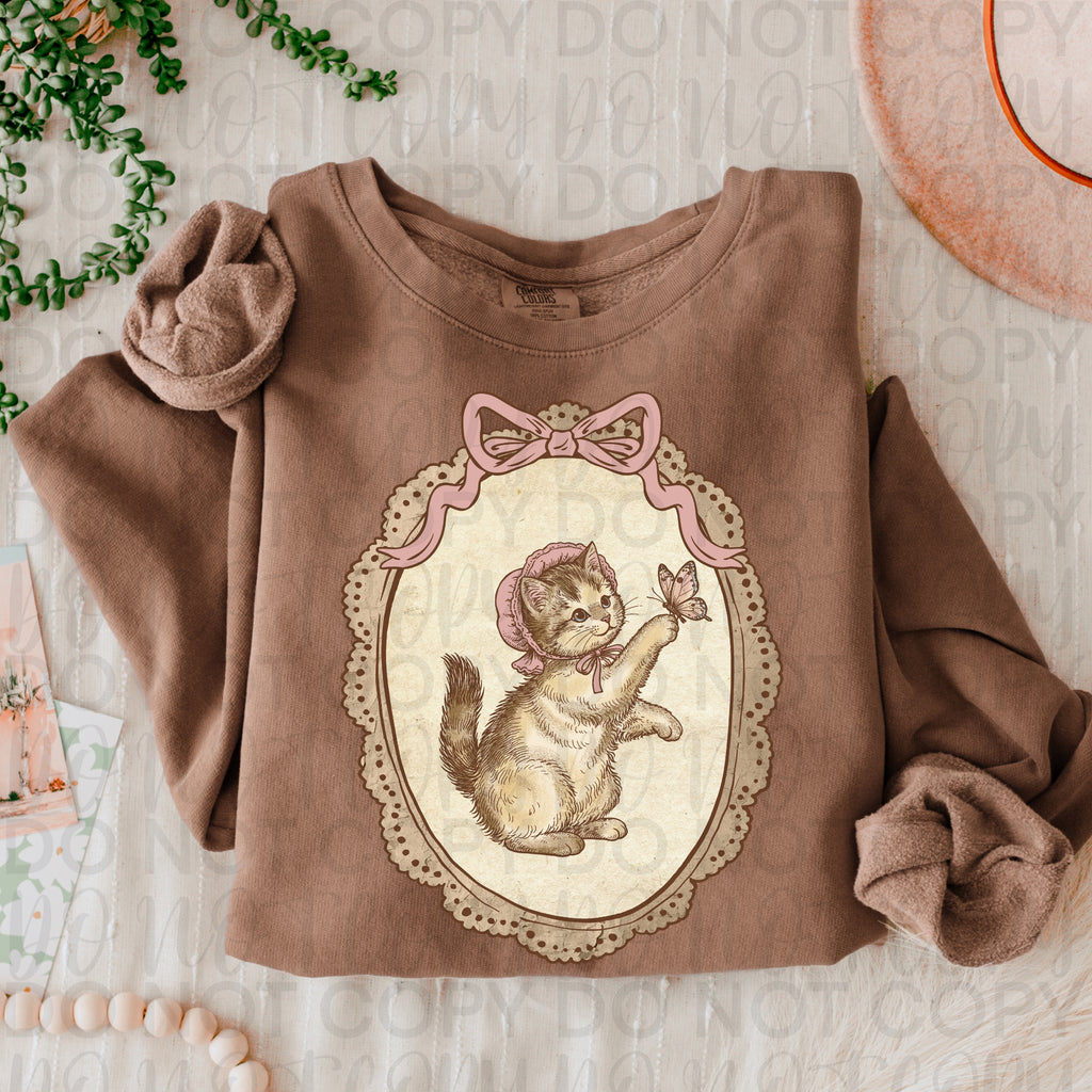 Vintage Farmhouse Cat Frame PNG