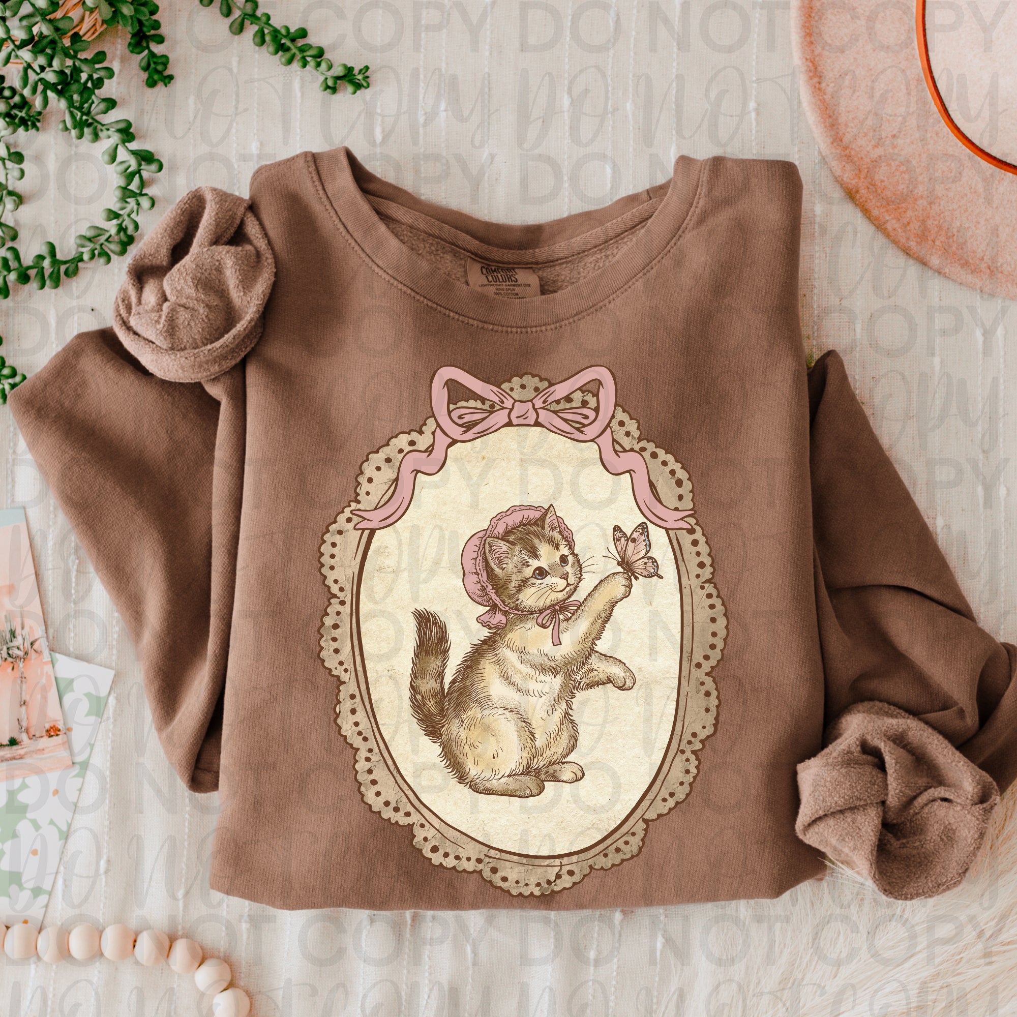 Vintage Farmhouse Cat Frame PNG