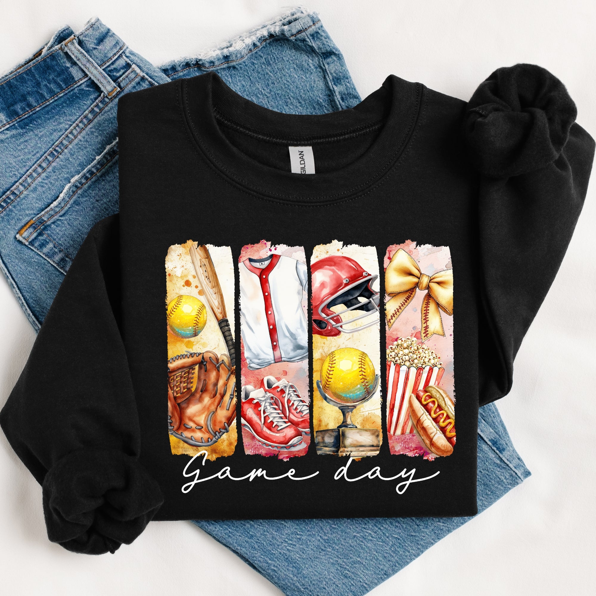 Game Day Softball Brushstrokes PNG