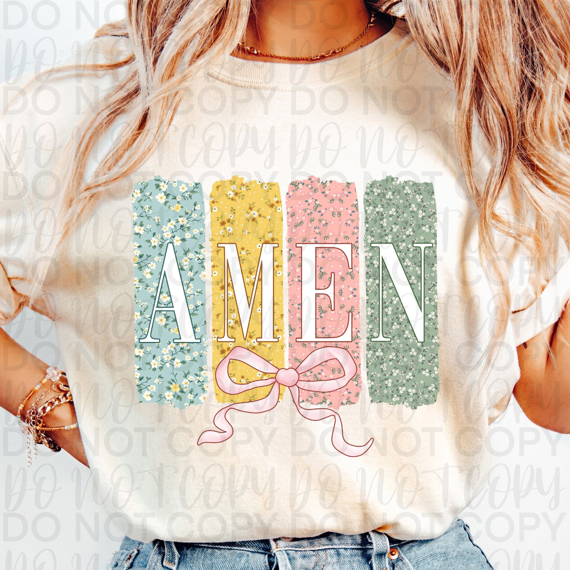 Floral Amen Brushstroke PNG
