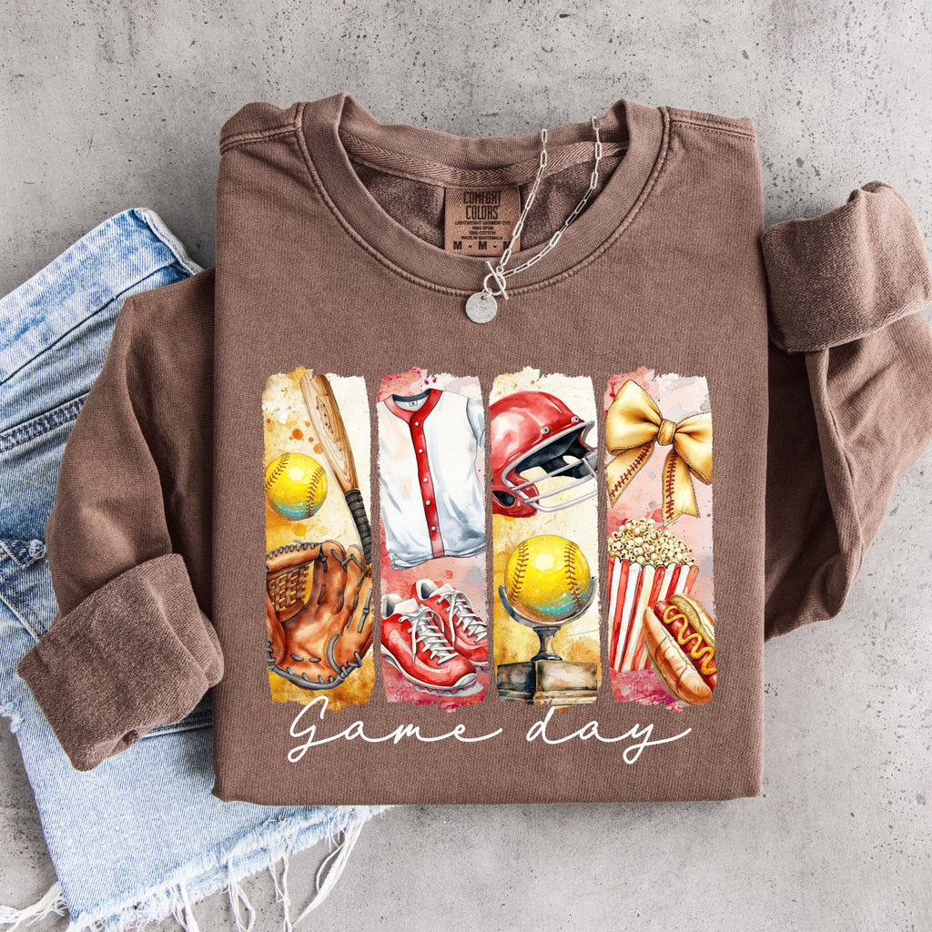 Game Day Softball Brushstrokes PNG