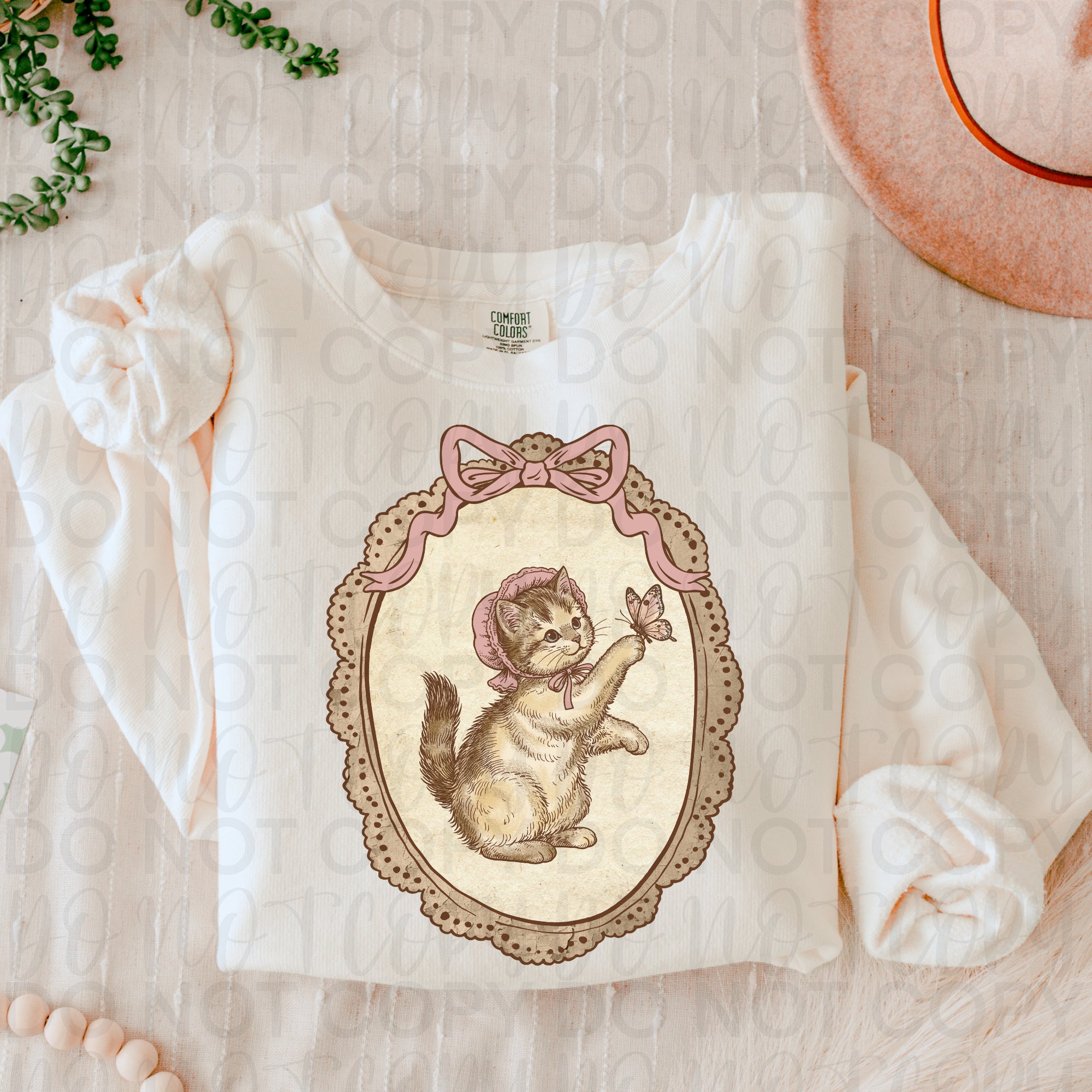 Vintage Farmhouse Cat Frame PNG