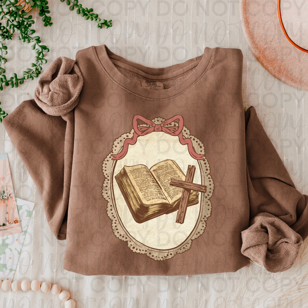 Vintage Bible and Cross PNG