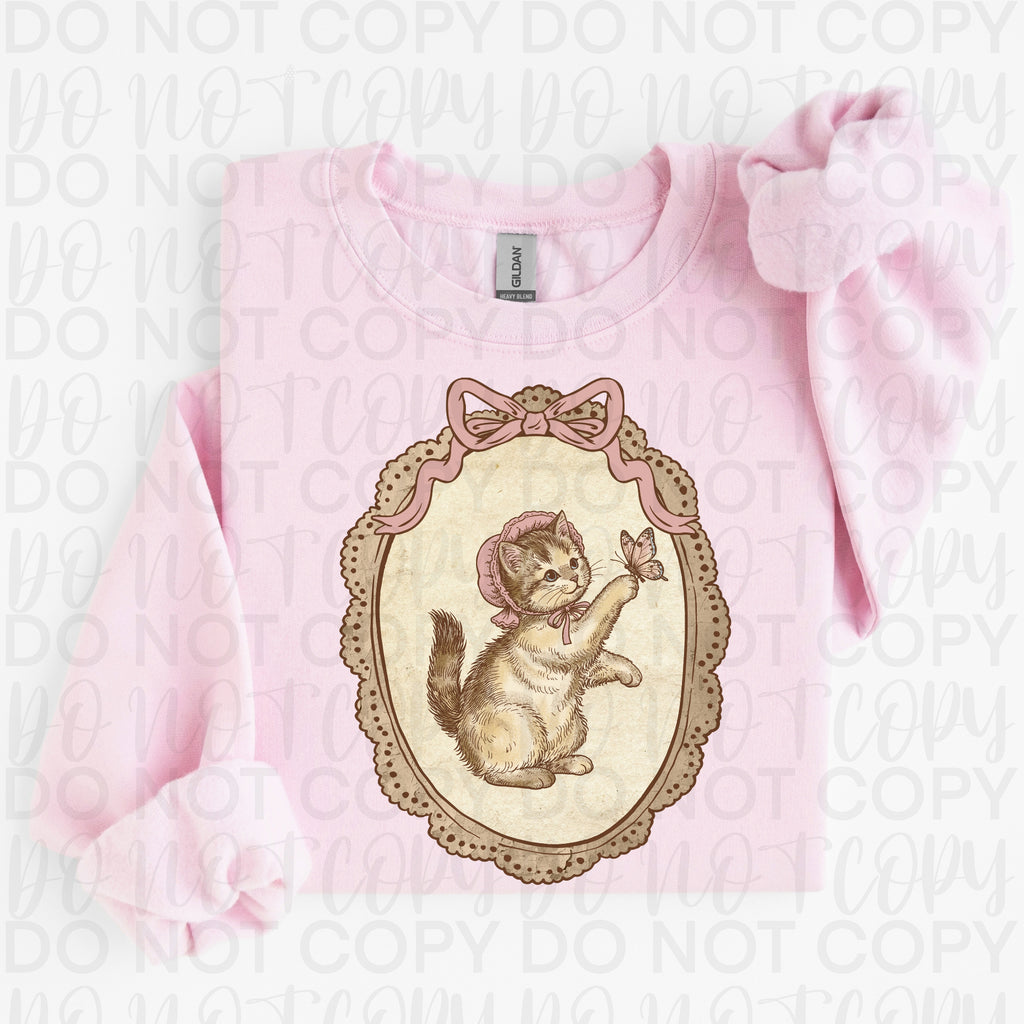 Vintage Farmhouse Cat Frame PNG