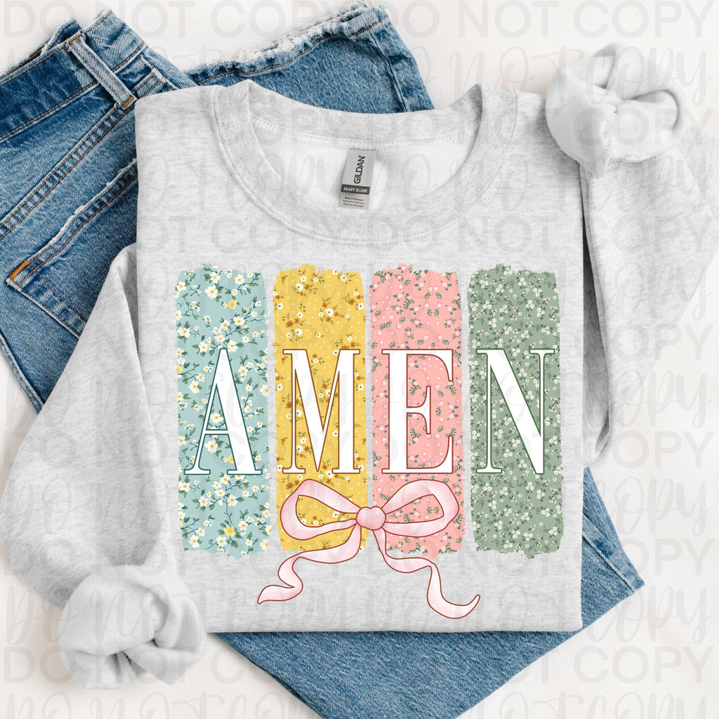 Floral Amen Brushstroke PNG