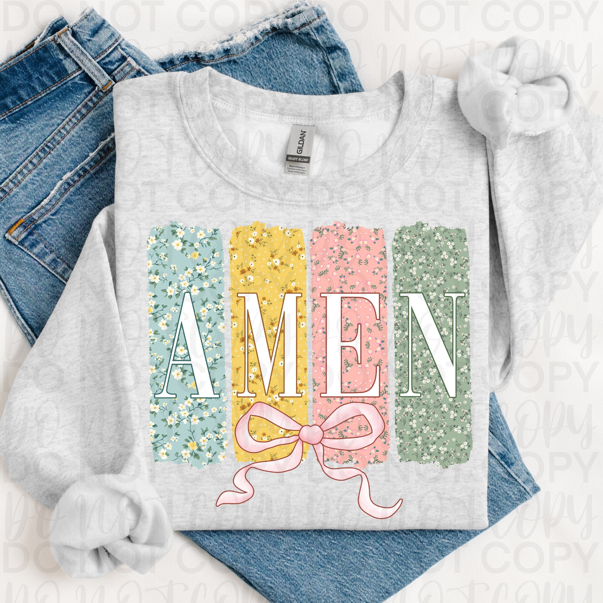 Floral Amen Brushstroke PNG