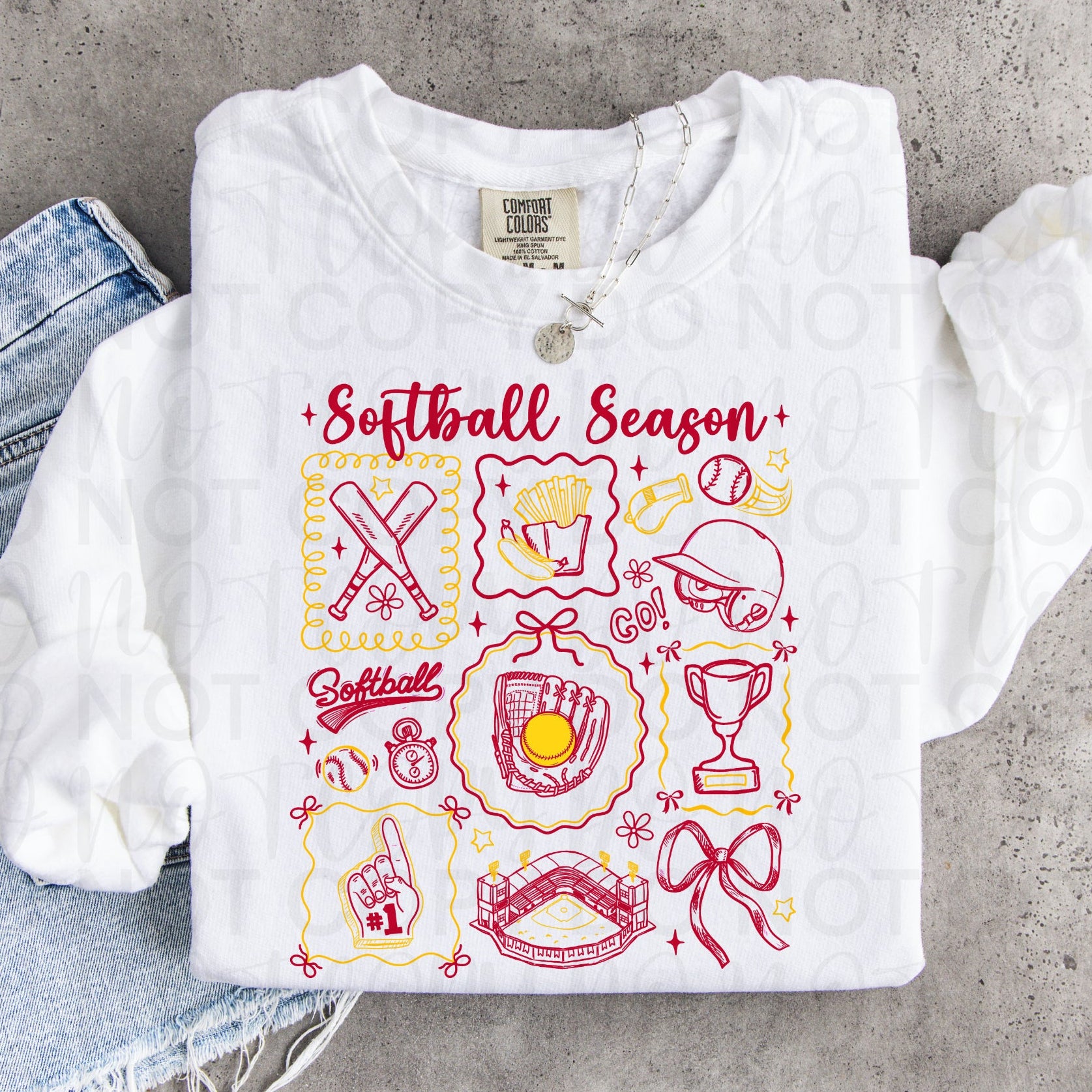 Softball Season Doodles PNG