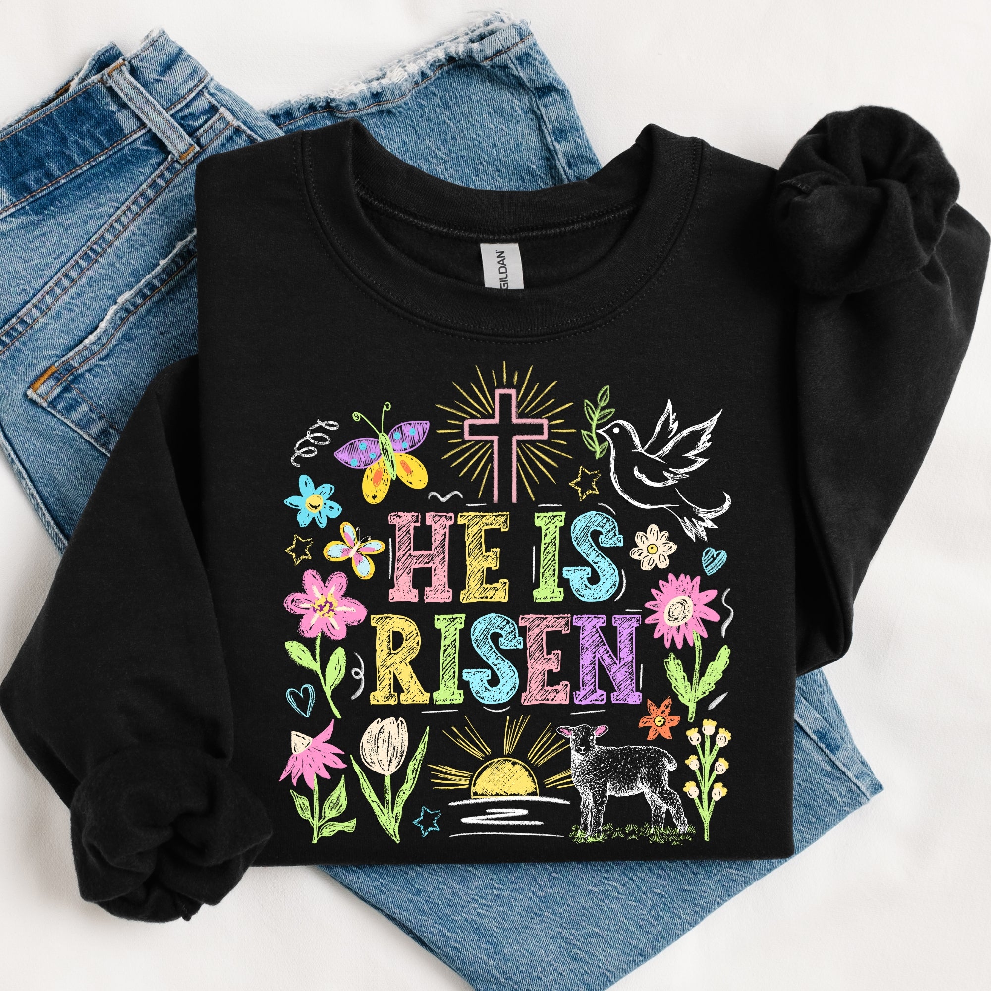 He is Risen Easter Doodles PNG