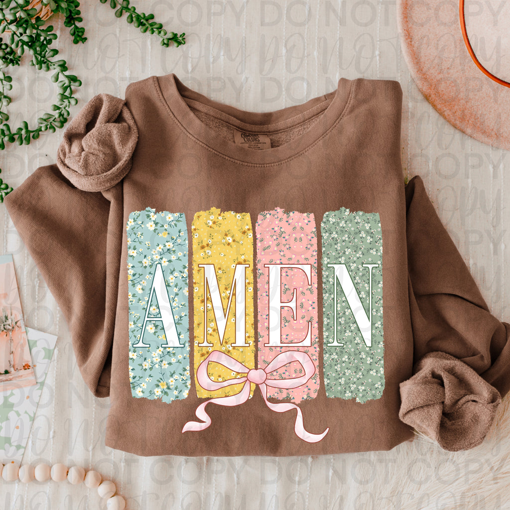 Floral Amen Brushstroke PNG