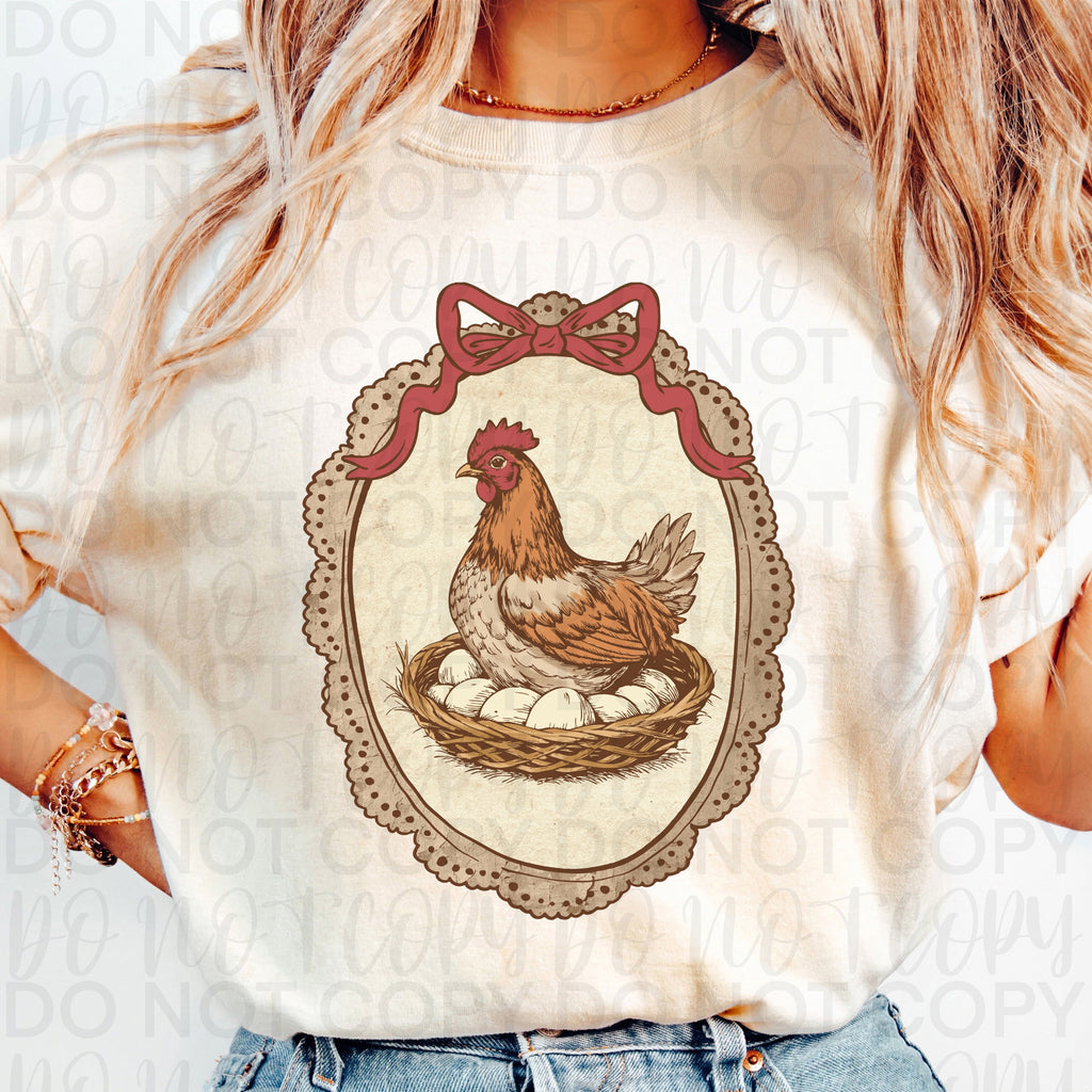 Vintage Farmhouse Chicken PNG
