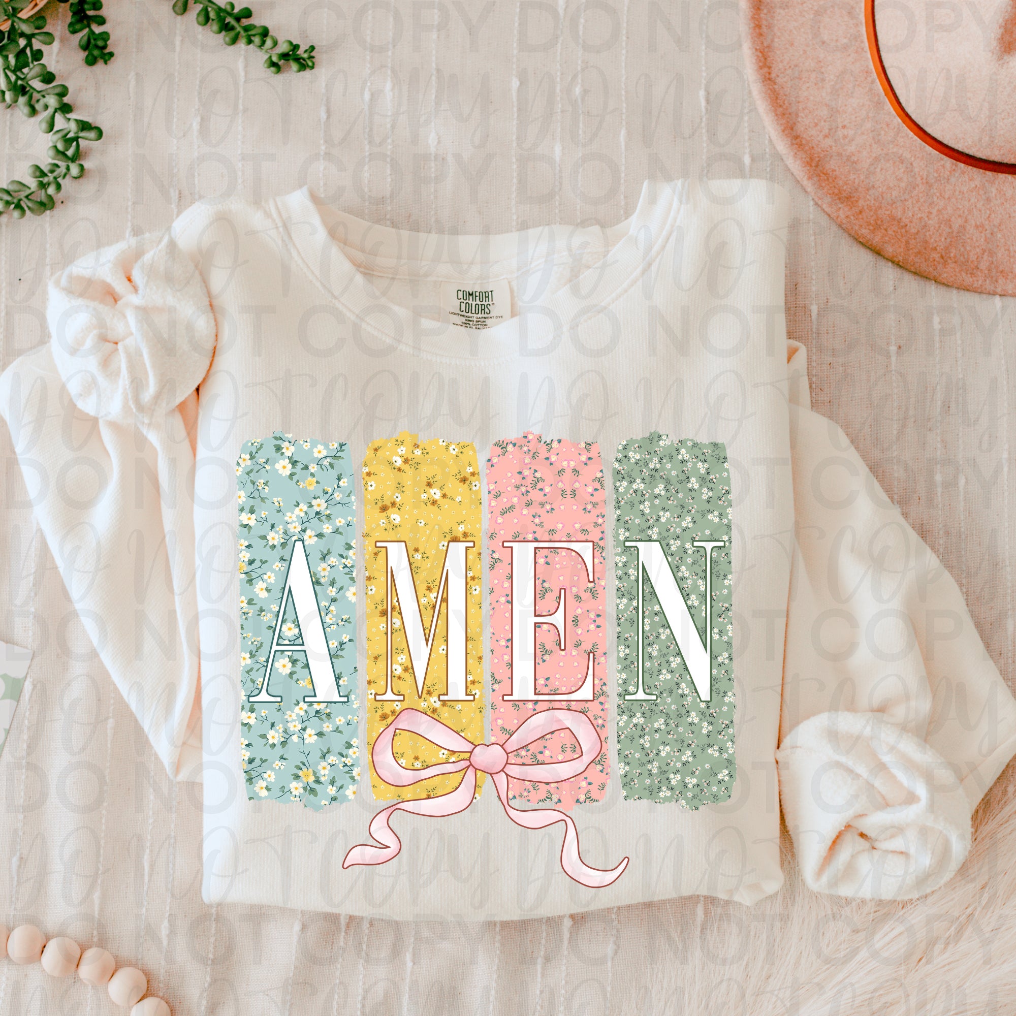 Floral Amen Brushstroke PNG