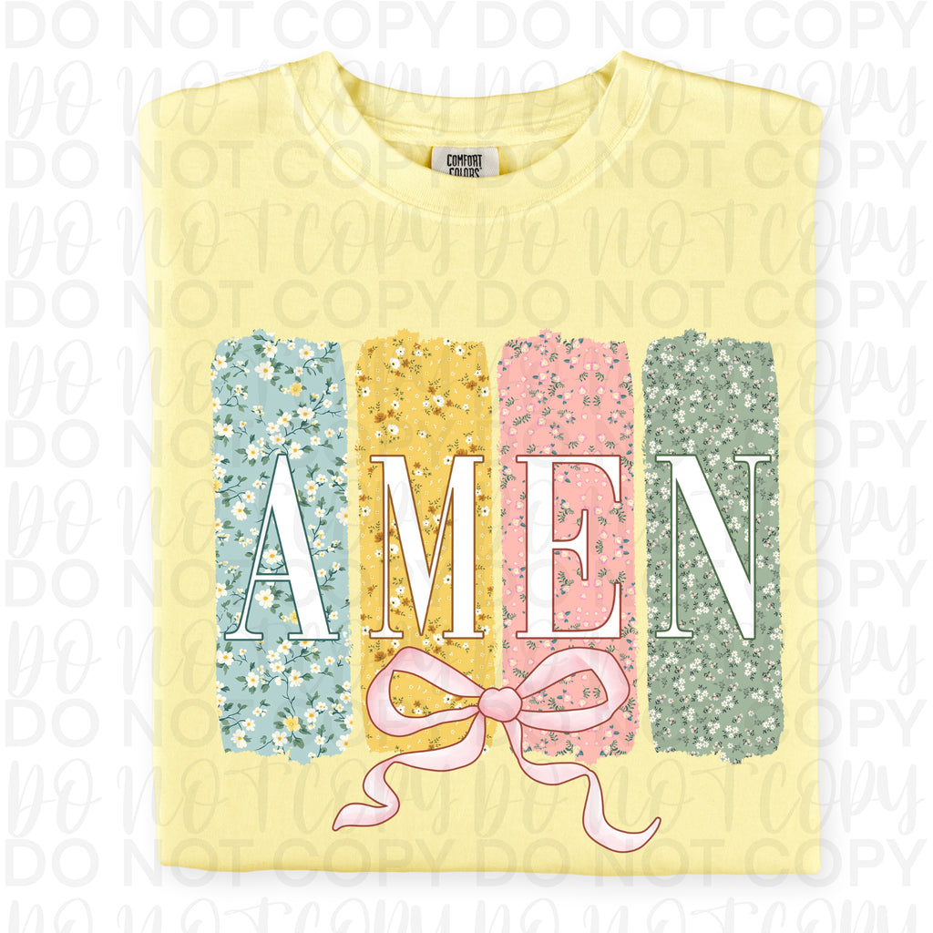 Floral Amen Brushstroke PNG
