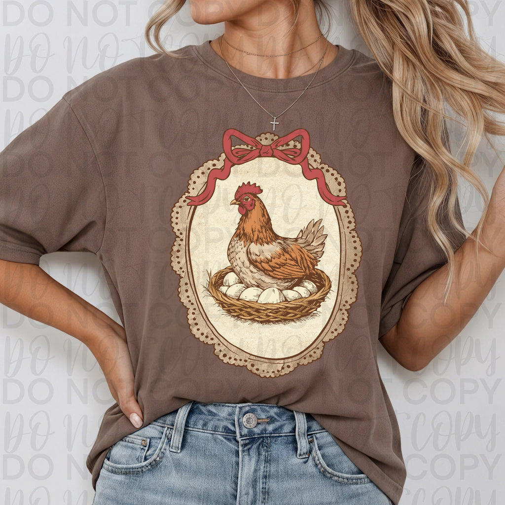 Vintage Farmhouse Chicken PNG