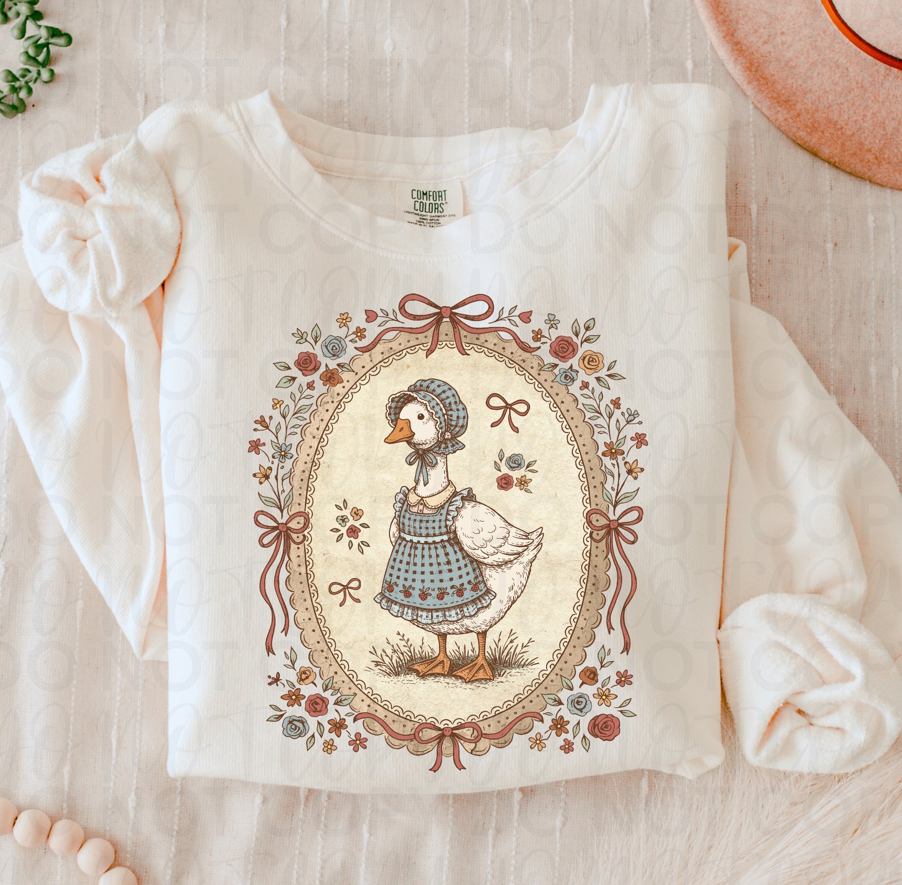 Vintage Floral Goose PNG