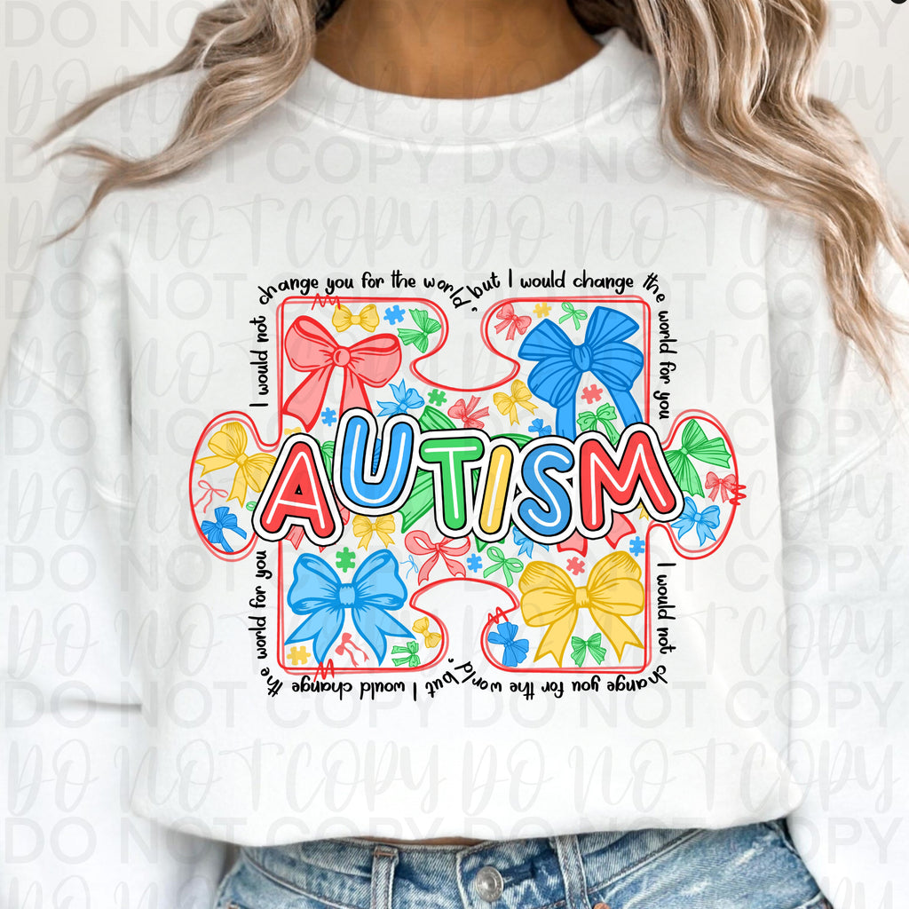 Autism Awareness Coquette PNG