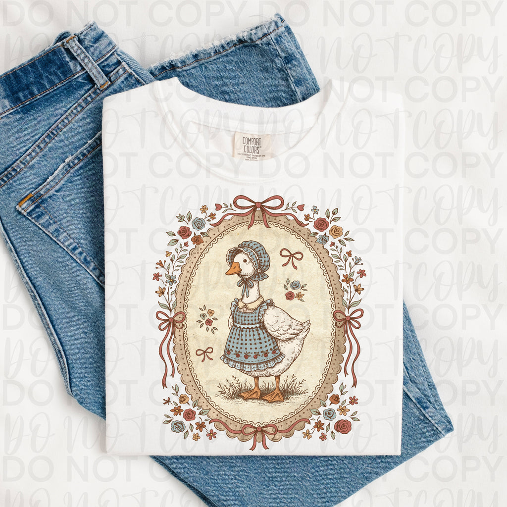 Vintage Floral Goose PNG