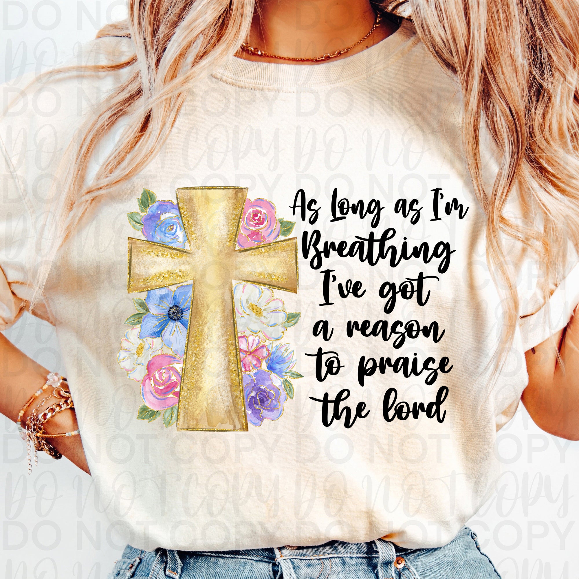 Praise the Lord Floral Christian PNG