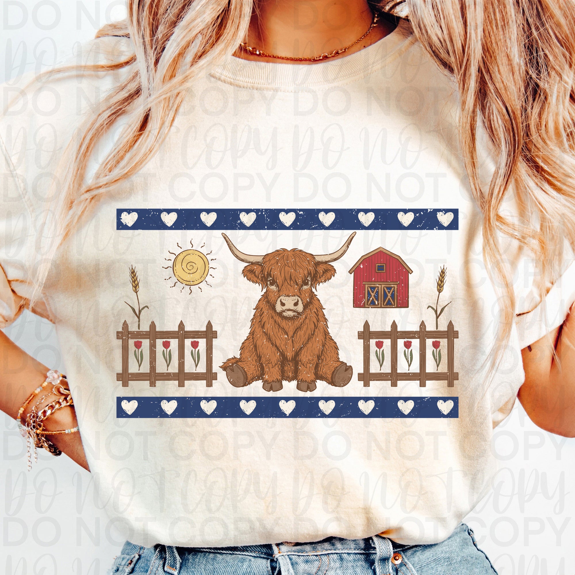 Vintage Highland Cow PNG