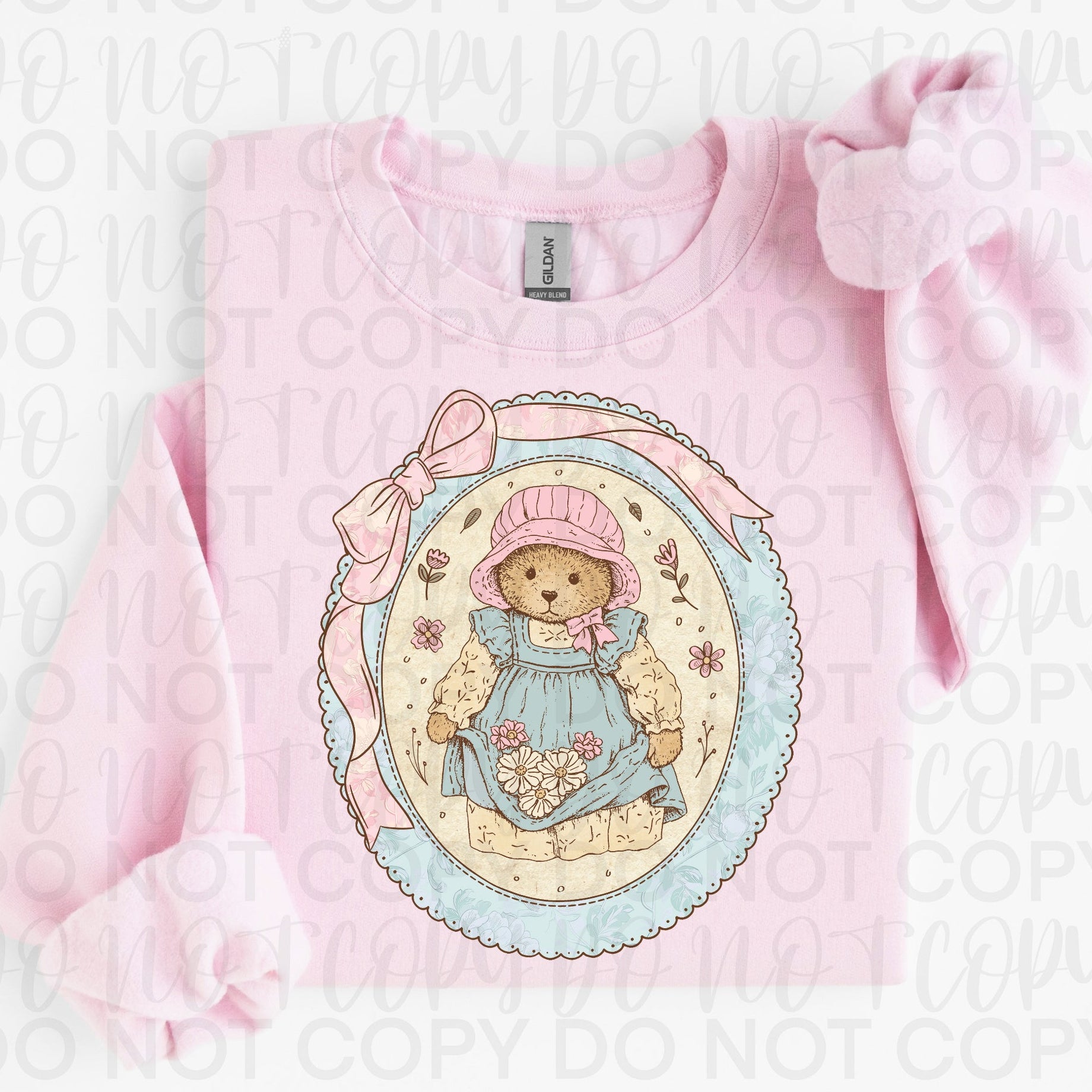 Floral Coquette Vintage Bear PNG