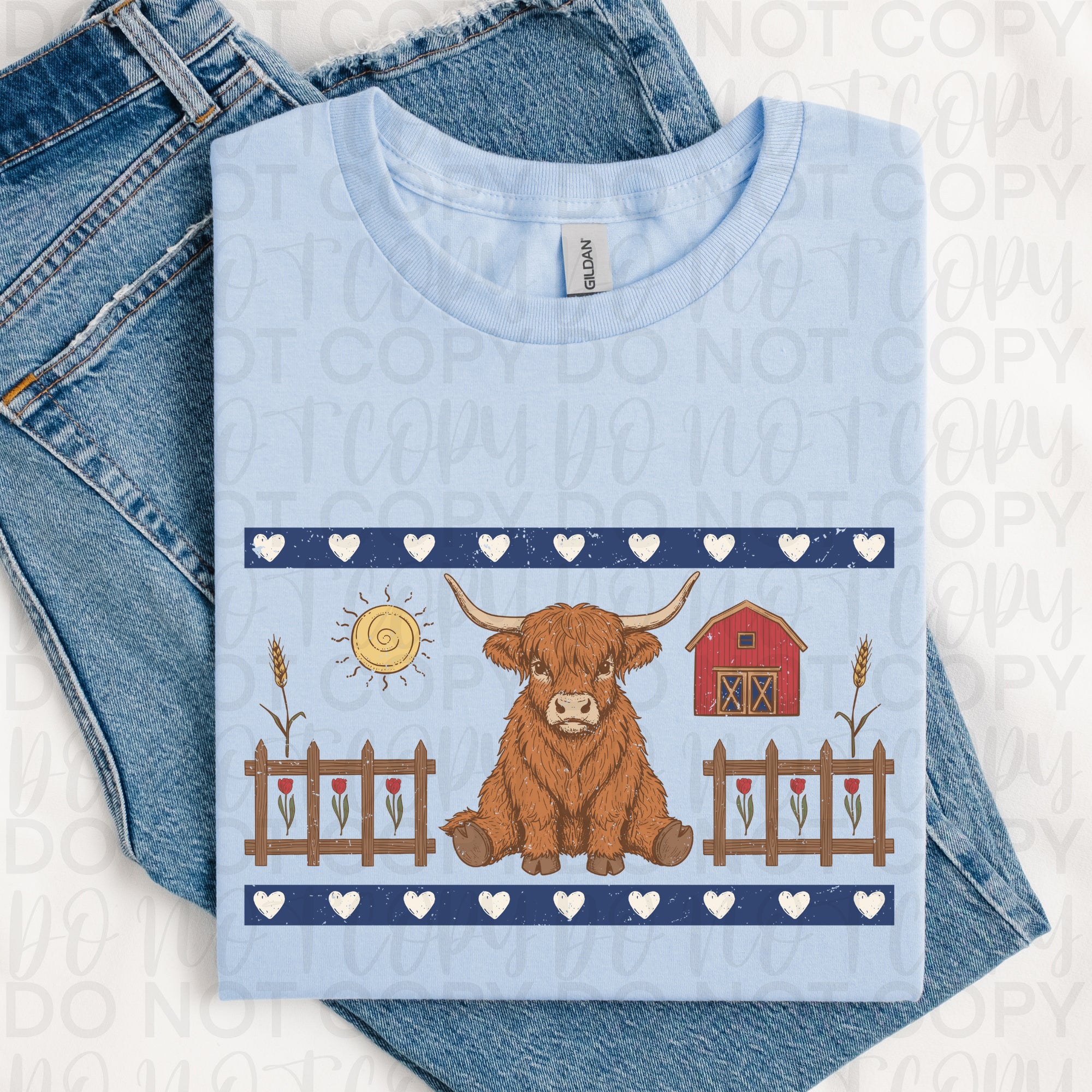 Vintage Highland Cow PNG