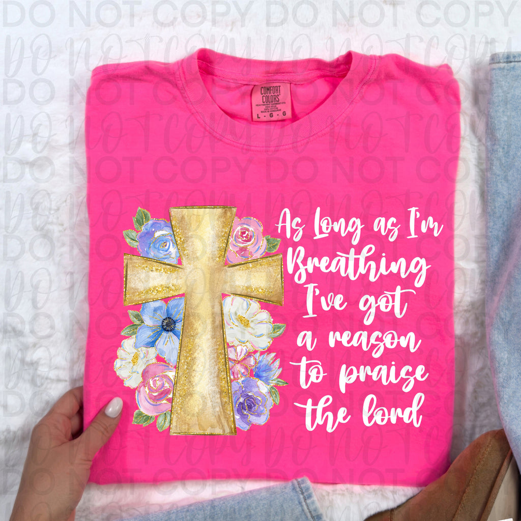 Praise the Lord Floral Christian PNG