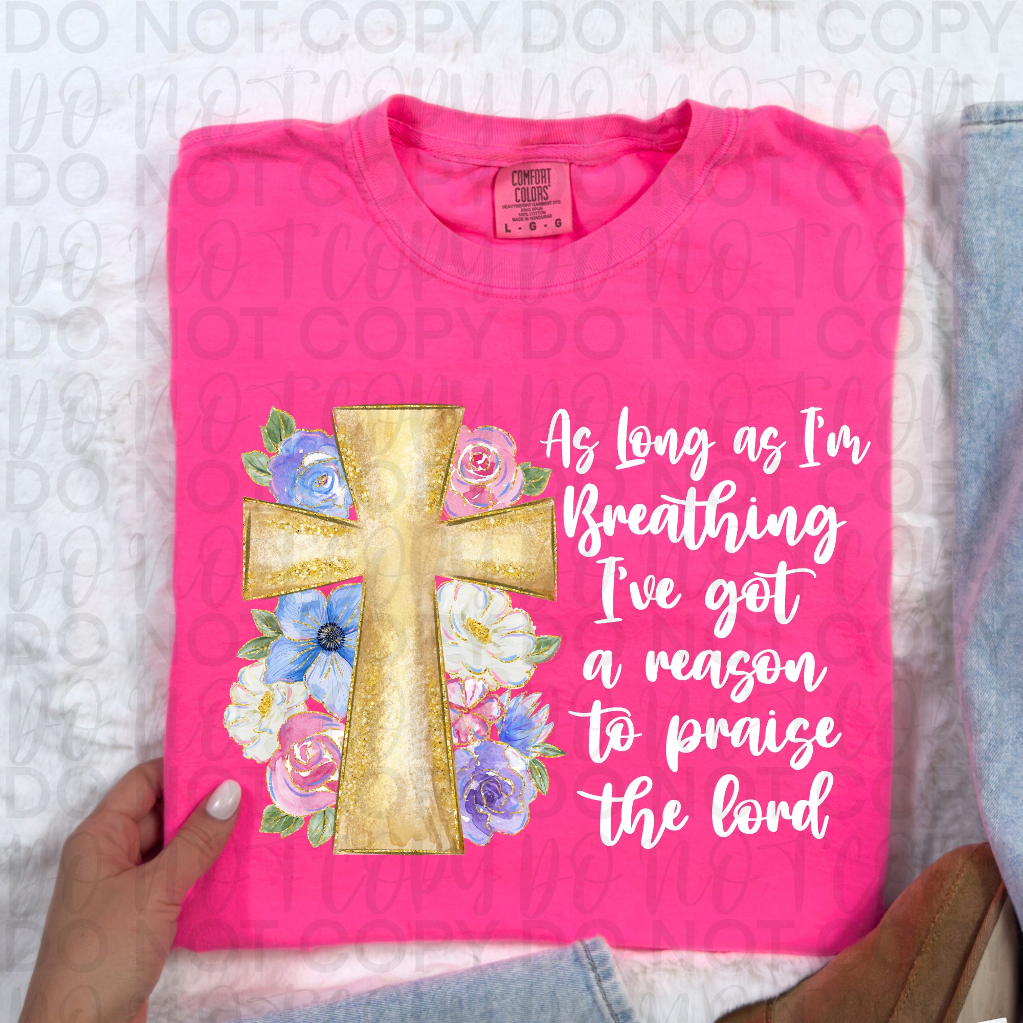 Praise the Lord Floral Christian PNG