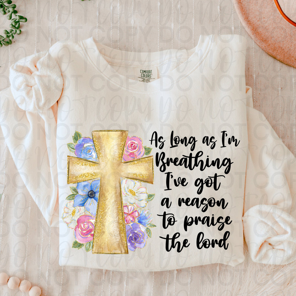 Praise the Lord Floral Christian PNG