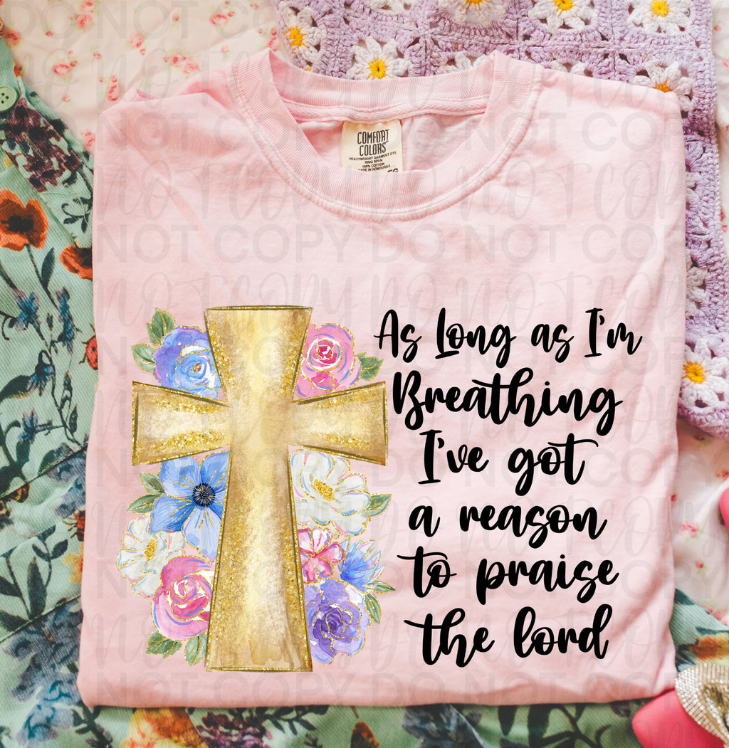 Praise the Lord Floral Christian PNG