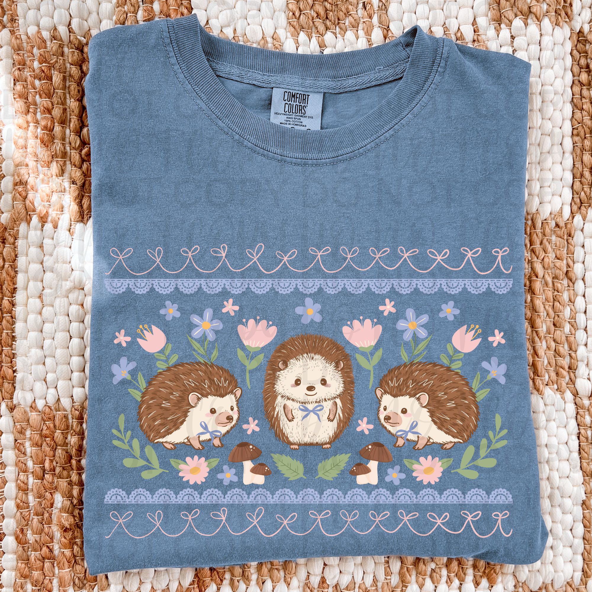 Floral Spring Hedgehog PNG