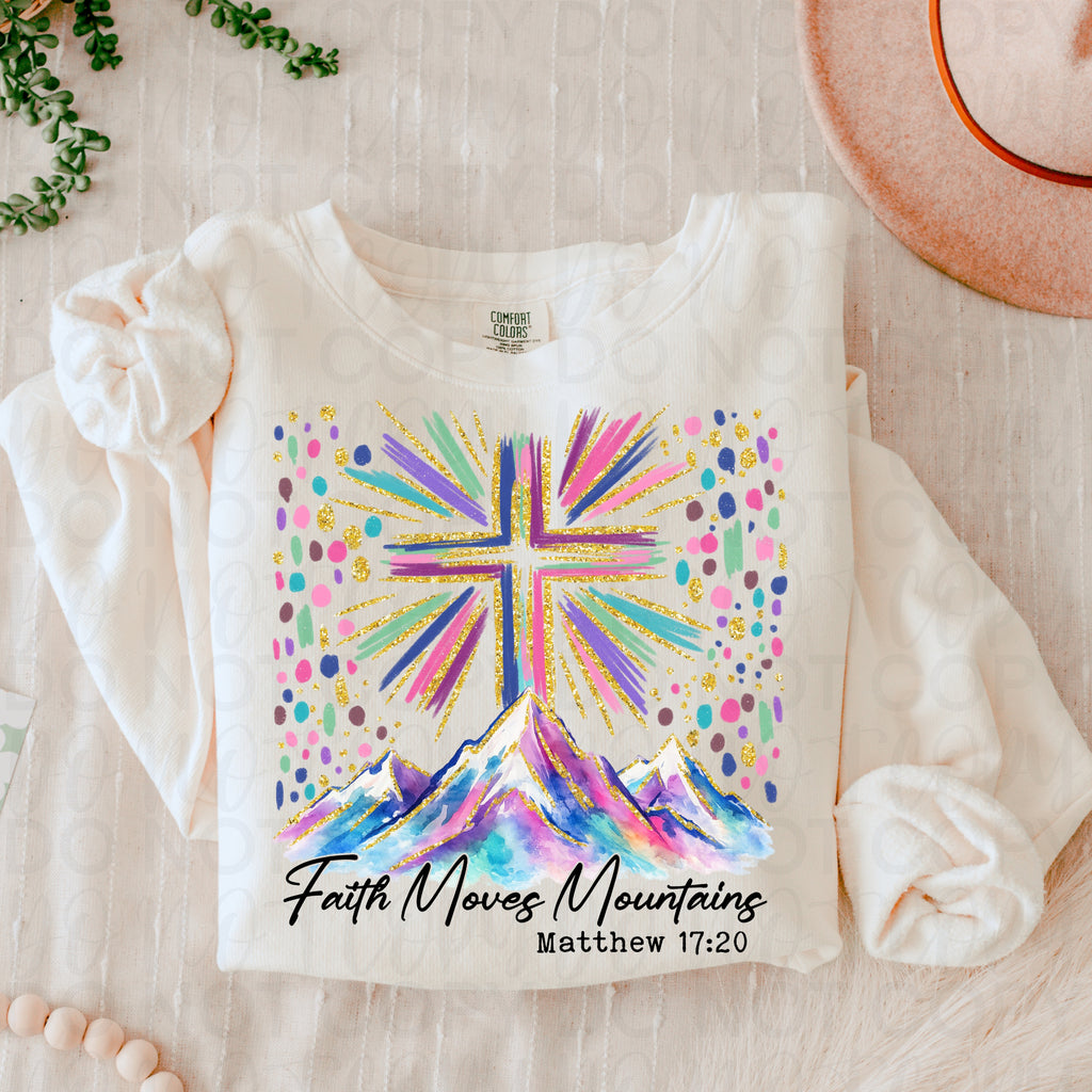 Faith Moves Mountains Watercolor PNG