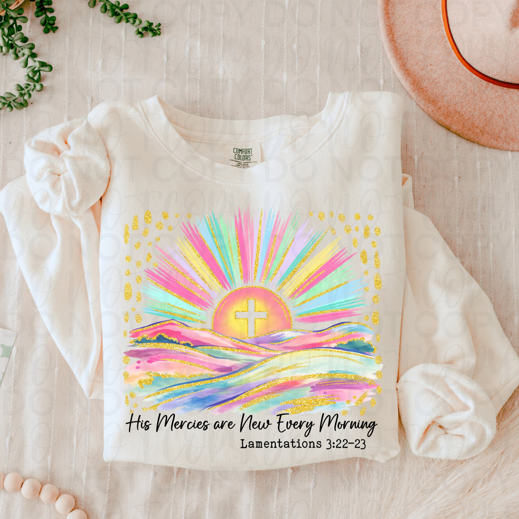 His Mercies are New Watercolor PNG