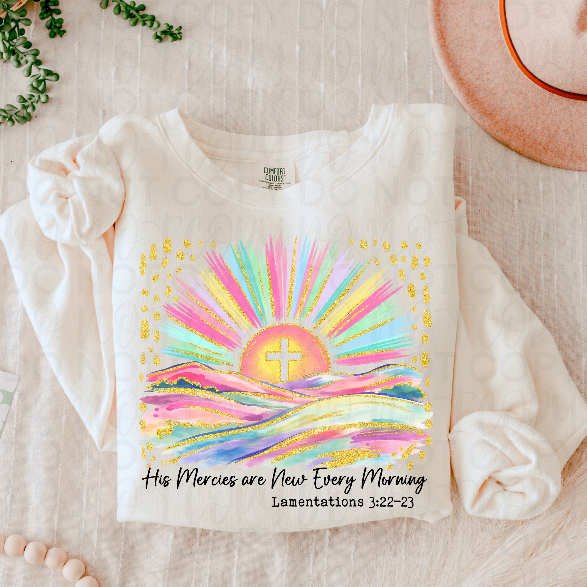 His Mercies are New Watercolor PNG