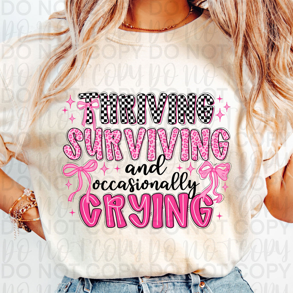 Funny Thriving Surviving and Crying PNG