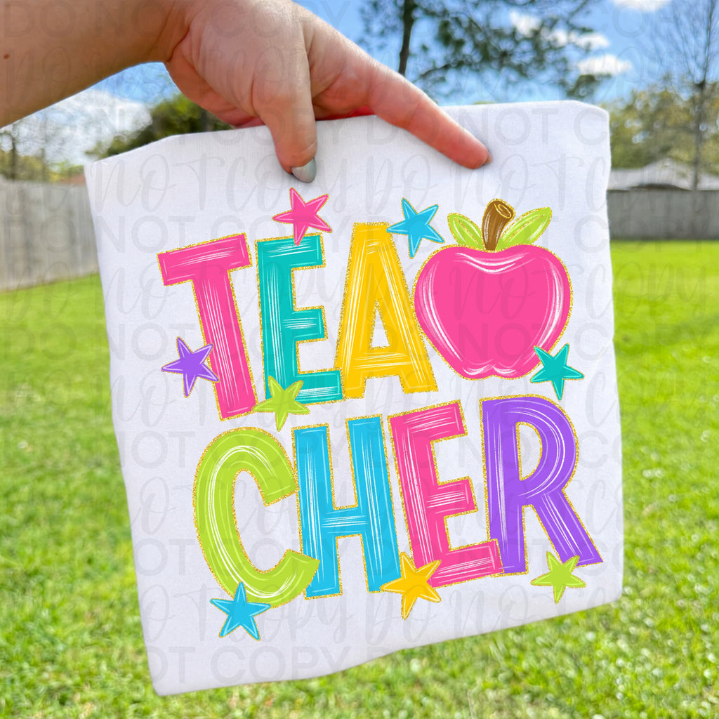 Colorful Teacher Apple PNG