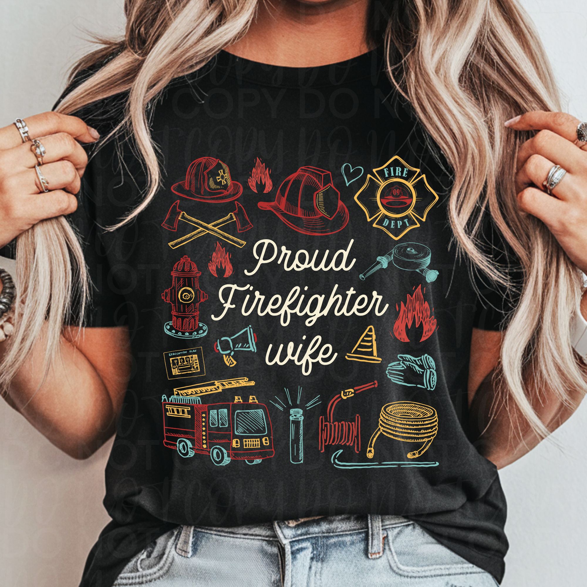 Proud Firefighter Wife PNG