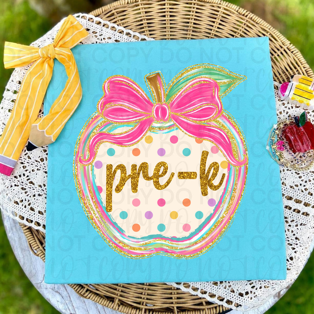 Preppy Back to School Teacher Apple PNG Bundle